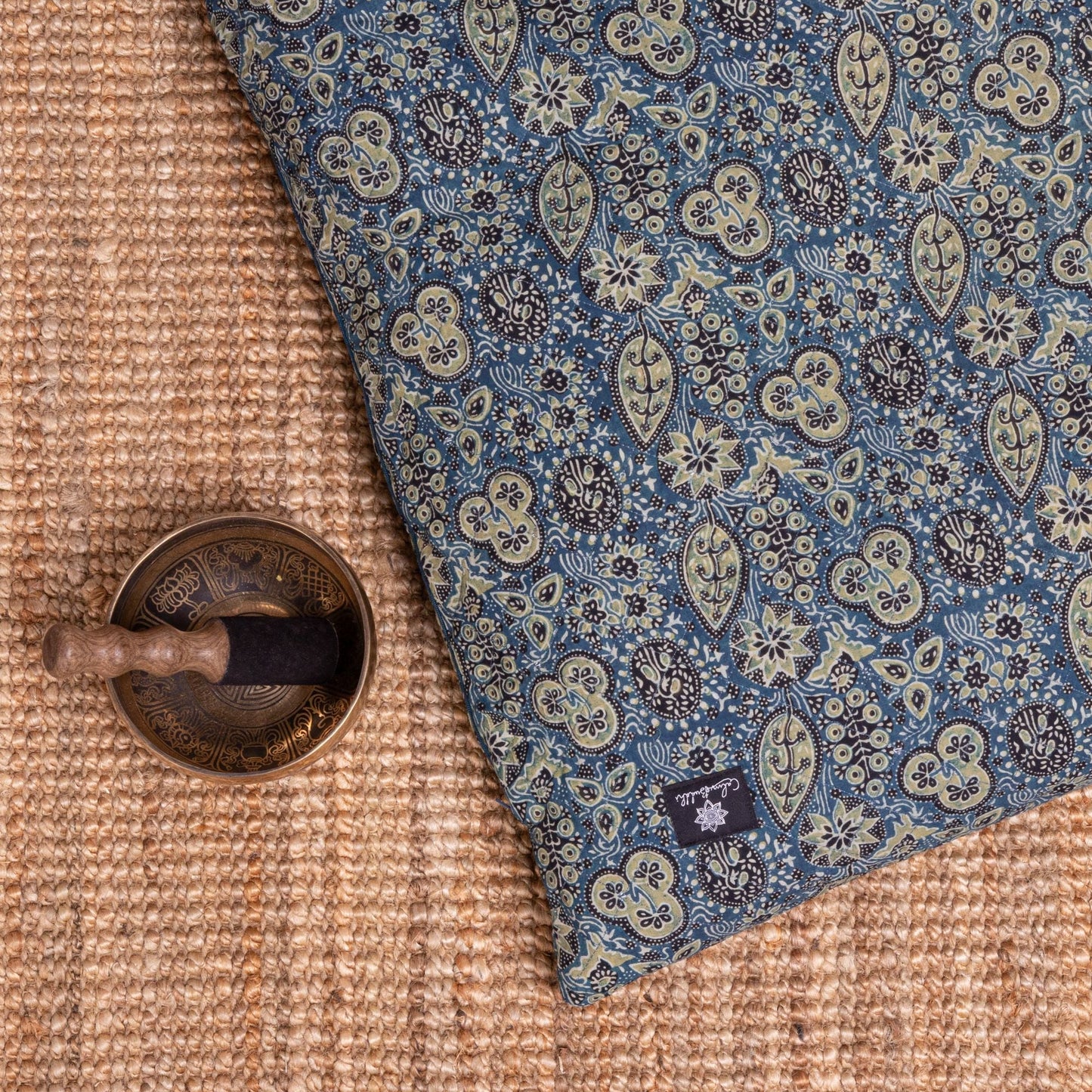 Ajrakh Fig - Yoga Nidra and Meditation Futon-Block Printed, Futons-xo