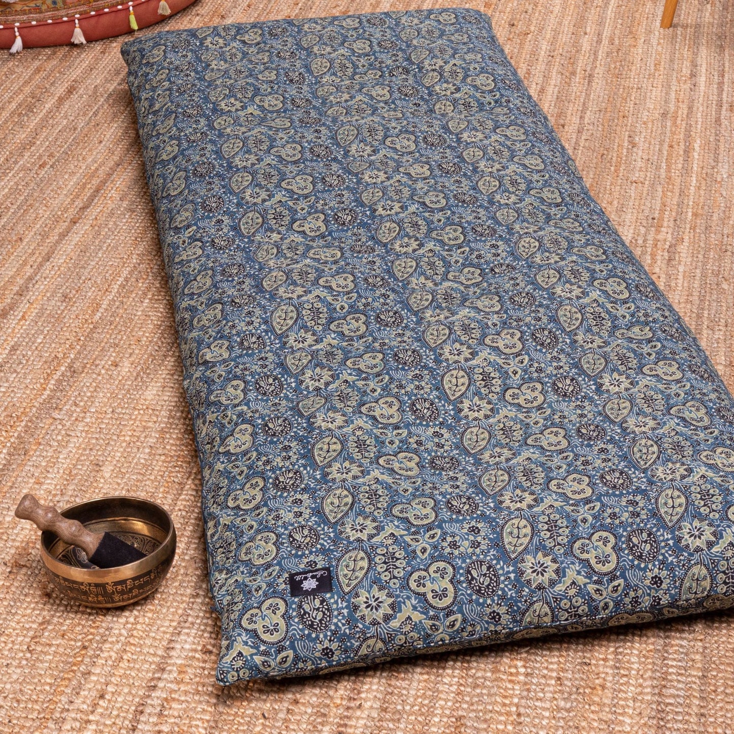 Ajrakh Fig - Yoga Nidra and Meditation Futon-Block Printed, Futons-xo