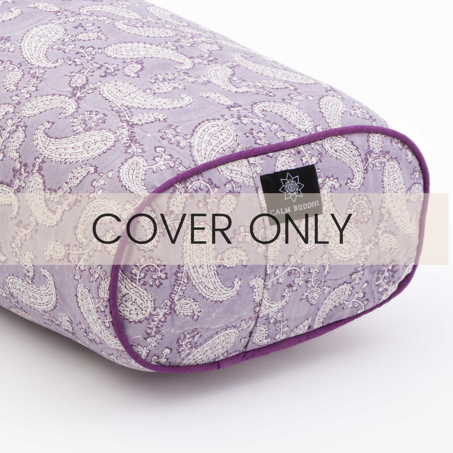 Ananda Paisley Oval Yoga Bolster Ananda, Block Printed, Oval Bolsters -xo