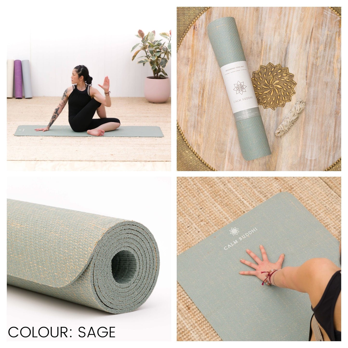 Grounding Yoga Mat Eco Yoga Mat - Sage