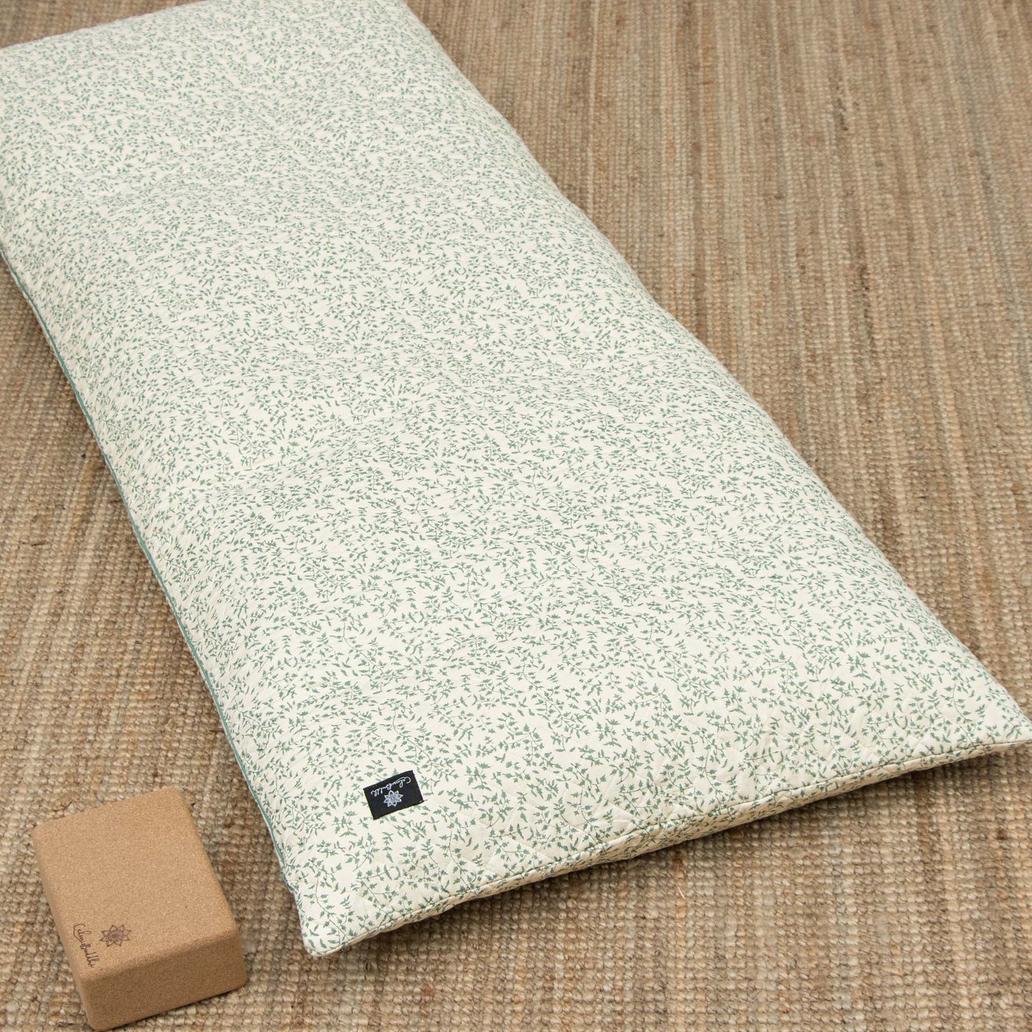 Holly - Sage Yoga Nidra and Meditation Futon Block Printed, Futons, karna, sage -xo