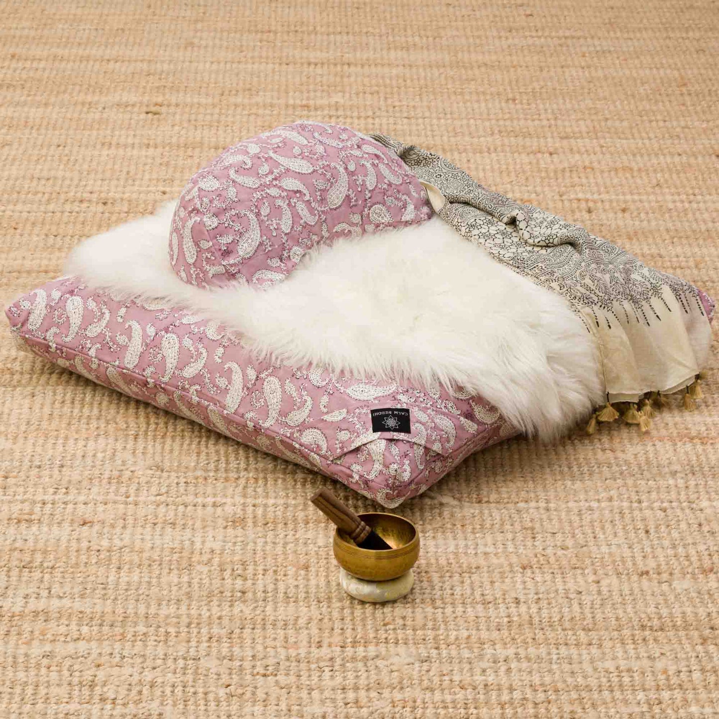 Indi Rose Paisley - Meditation comfort bundle Block Printed, Indi Rose, karna, zafuzab-set -xo