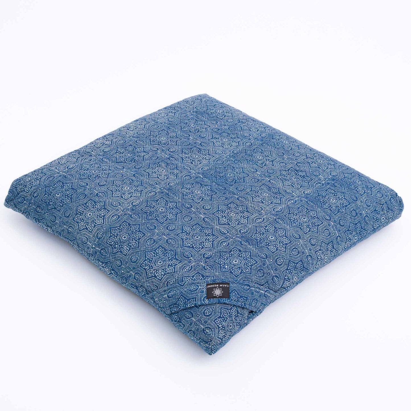 Indigo Star (Water)- Meditation Cushion Zabuton Block Printed, Zabutons -xo