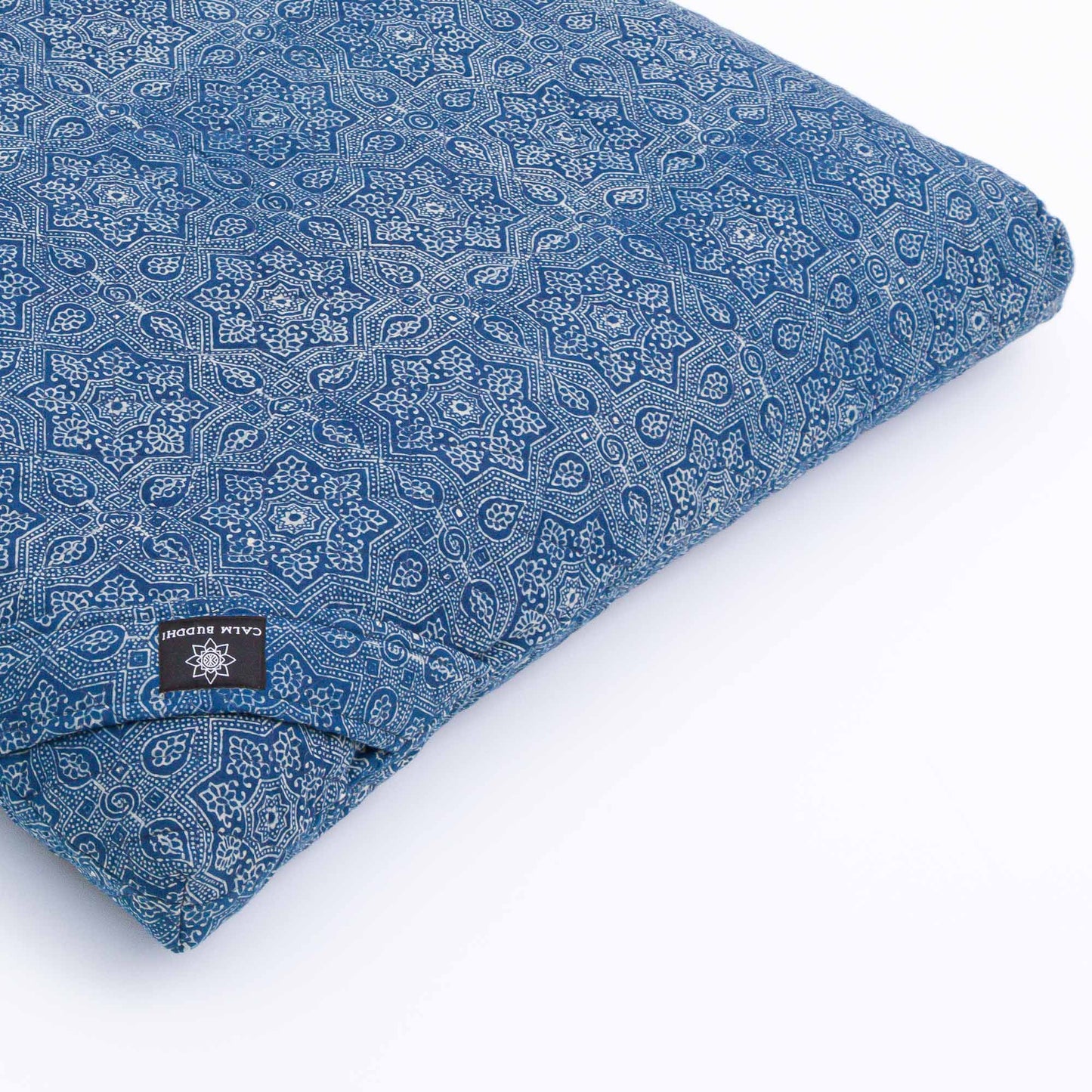 Indigo Star (Water)- Meditation Cushion Zabuton Block Printed, Zabutons -xo