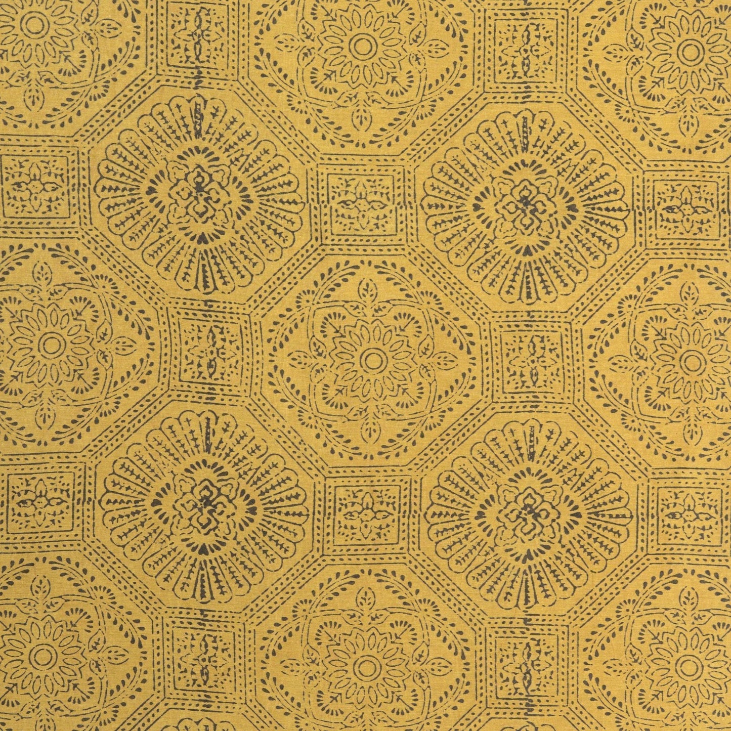Mustard Flower Ajrakh Natural Dye Scarf-Scarf-Gifts, Scarves-