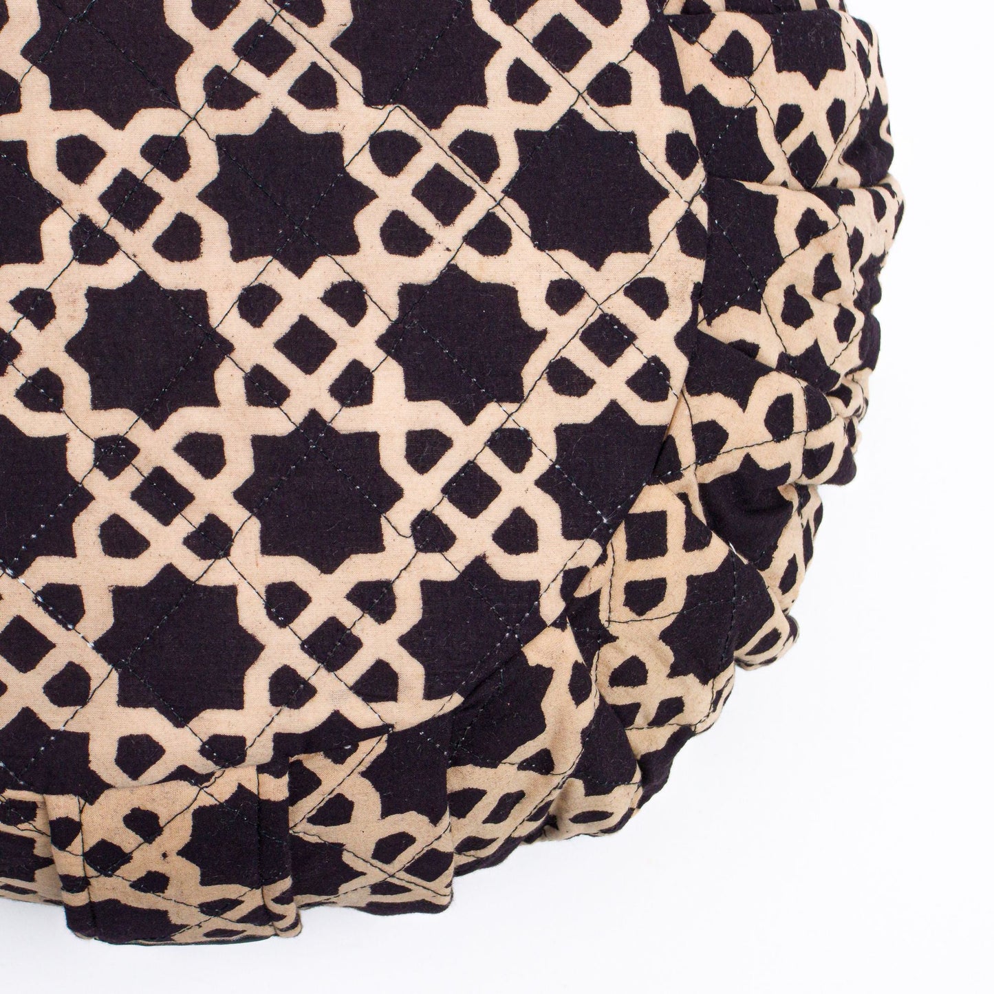 Round Meditation Cushion - Akasha-Block Printed, Zafus-xo