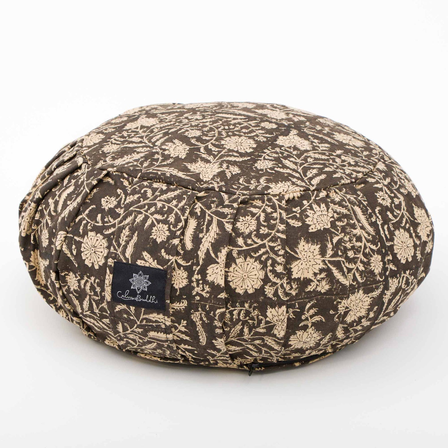 Round Meditation Cushion ~ Bhumi Garden Block Printed, karna, Zafus -xo