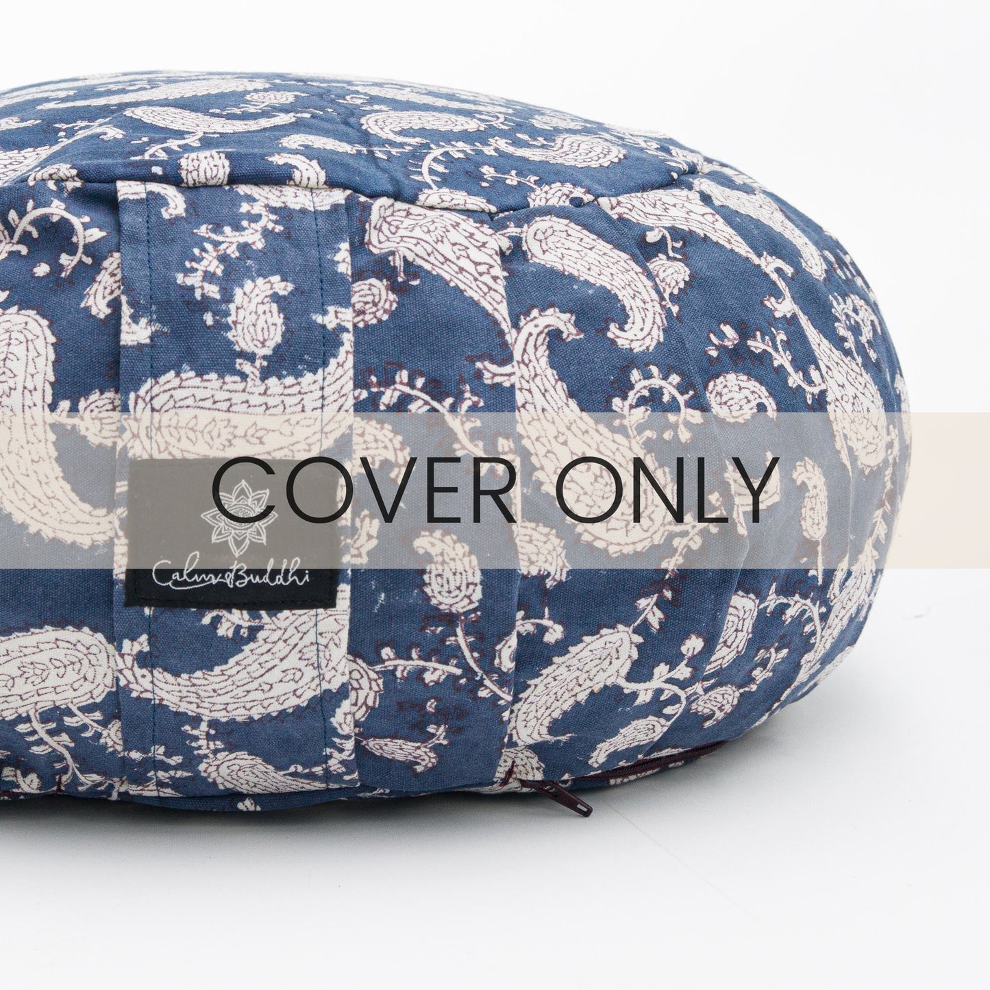 Round Meditation Cushion ~ Eve Paisley Block Printed, karna, Zafus -xo
