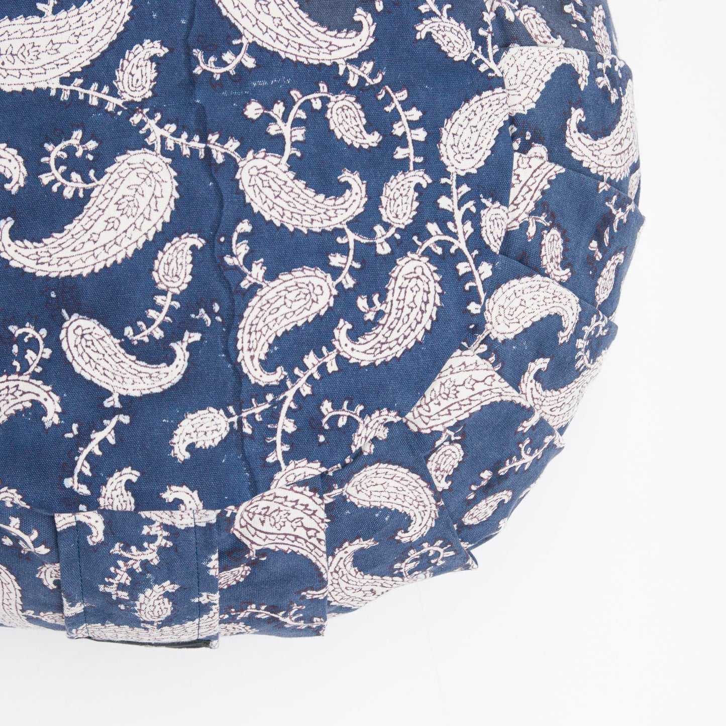 Round Meditation Cushion ~ Eve Paisley Block Printed, karna, Zafus -xo