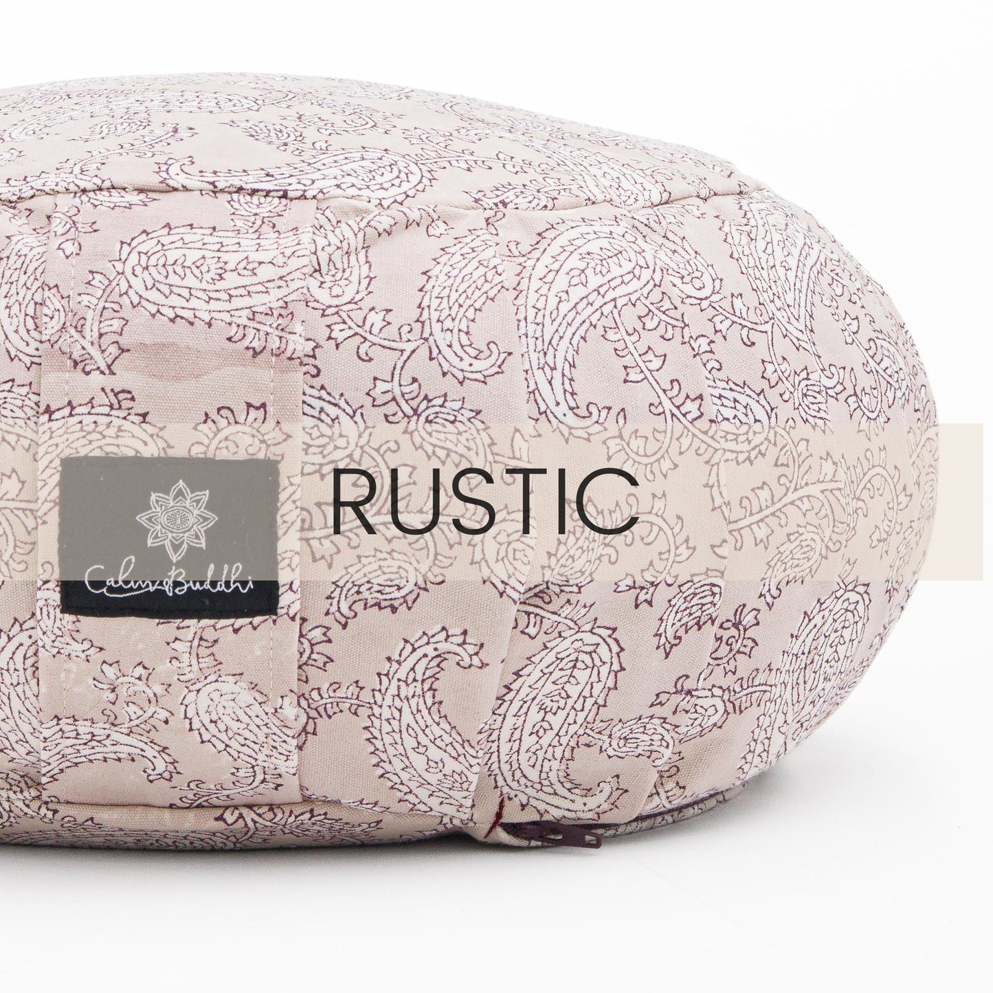 Round Meditation Cushion ~Jyoti Paisley Block Printed, Zafus -xo