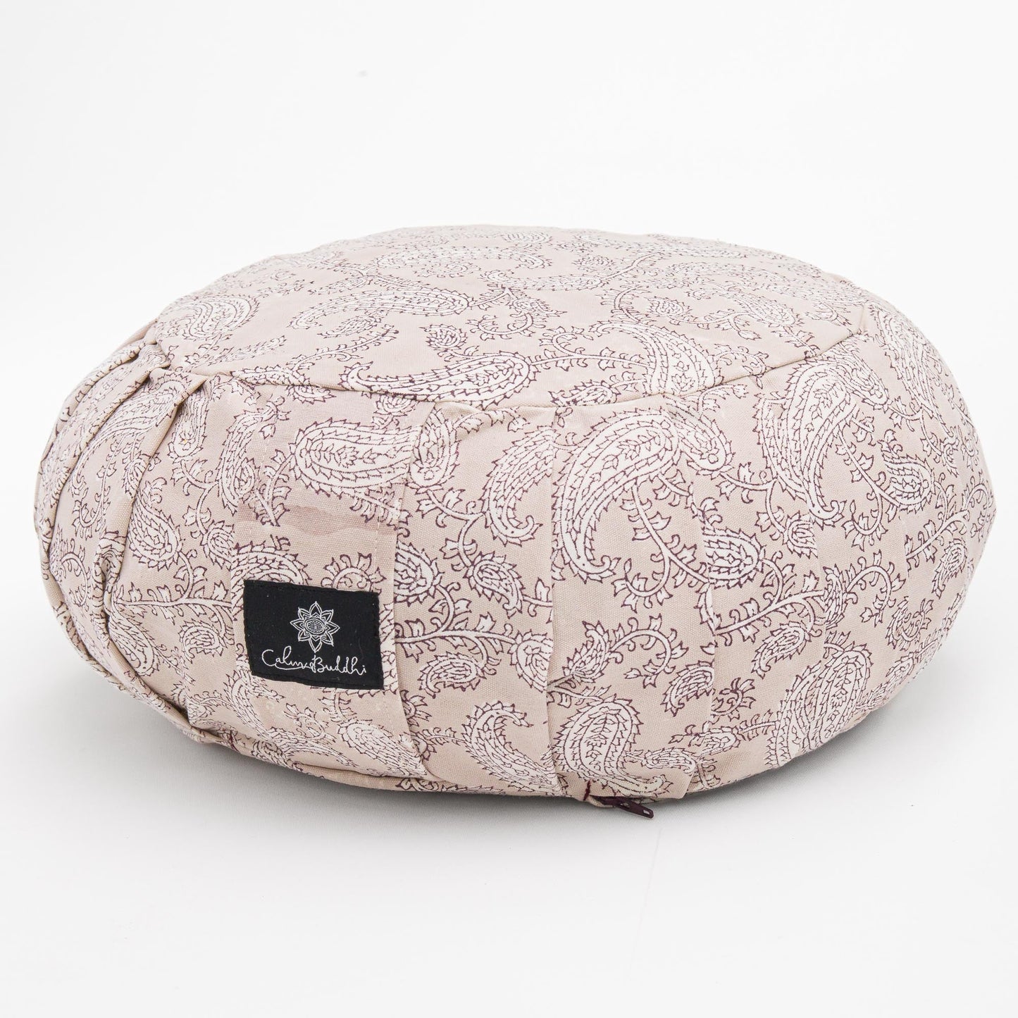 Round Meditation Cushion ~Jyoti Paisley Block Printed, Zafus -xo