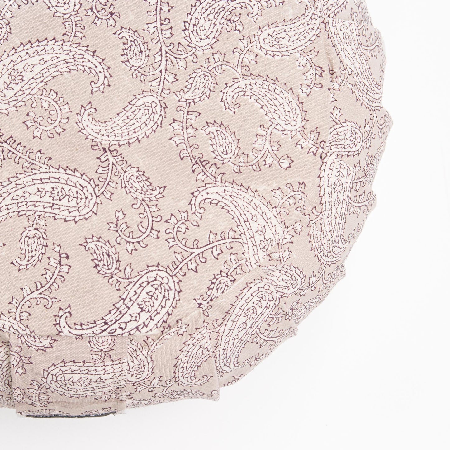 Round Meditation Cushion ~Jyoti Paisley Block Printed, Zafus -xo