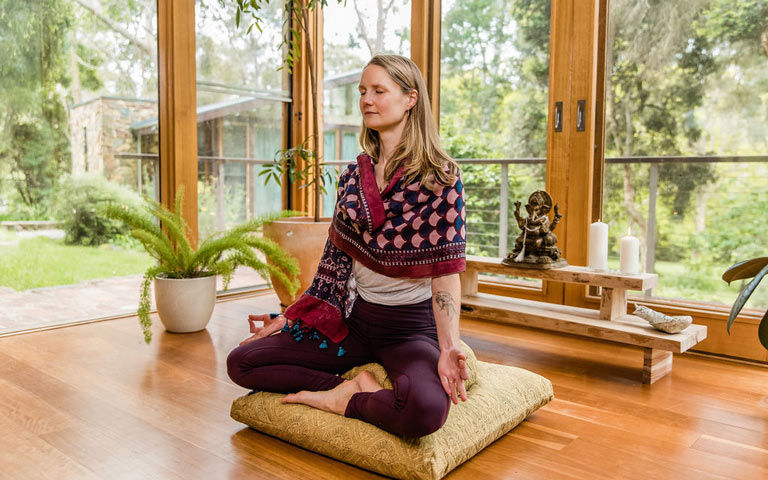 woman meditating