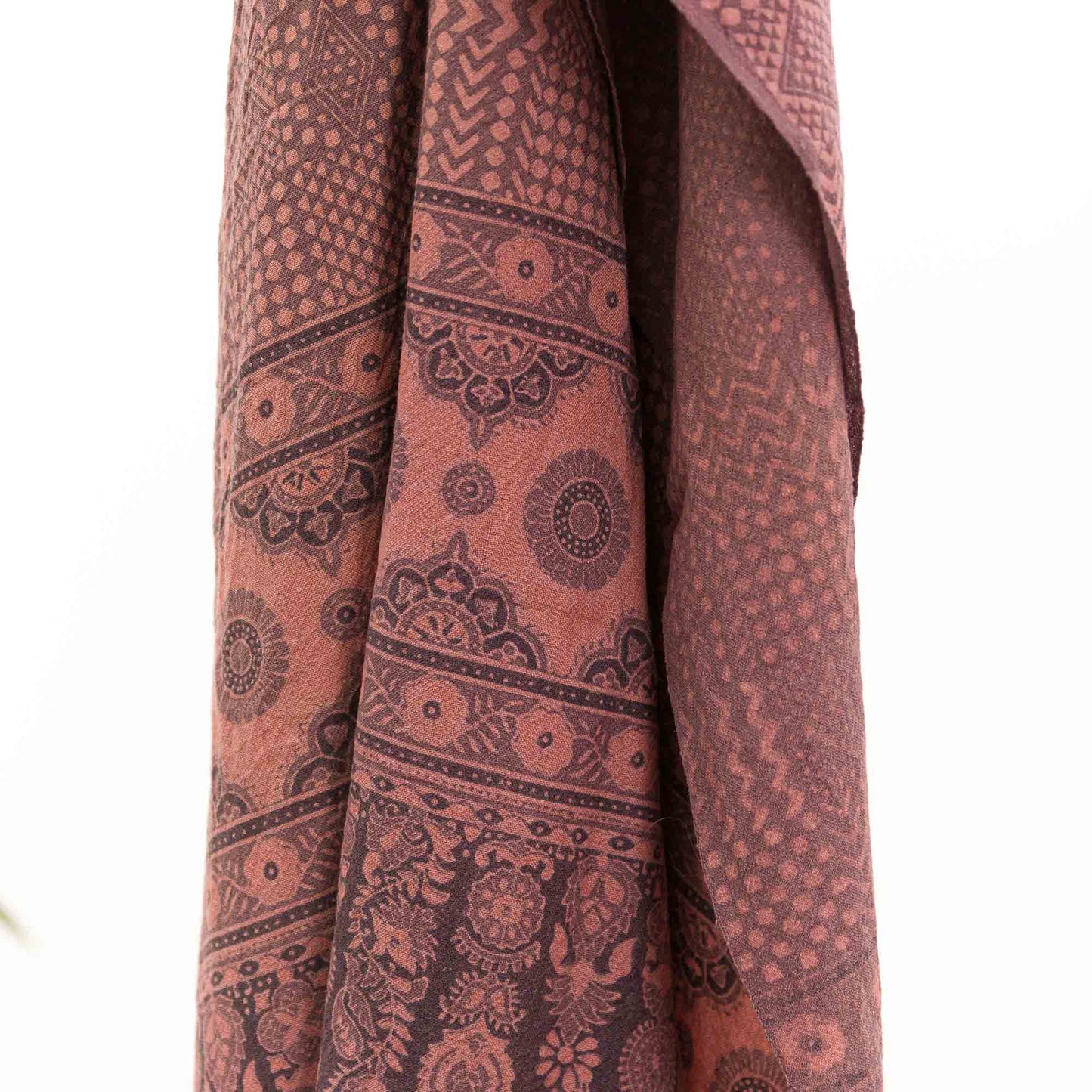 Ajrakh Purple Eve ~ Wool Natural Dye shawl Gifts, Scarves -xo