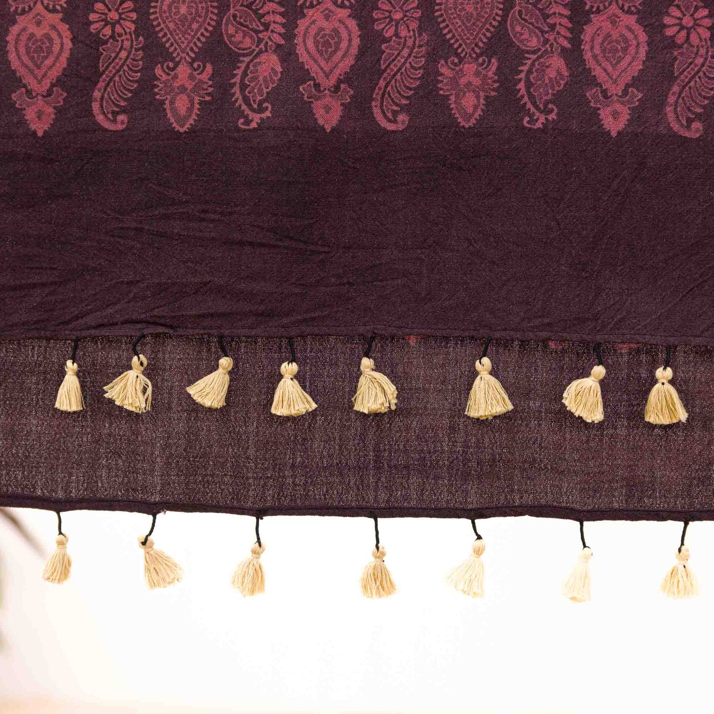 Ajrakh Purple Eve ~ Wool Natural Dye shawl Gifts, Scarves -xo