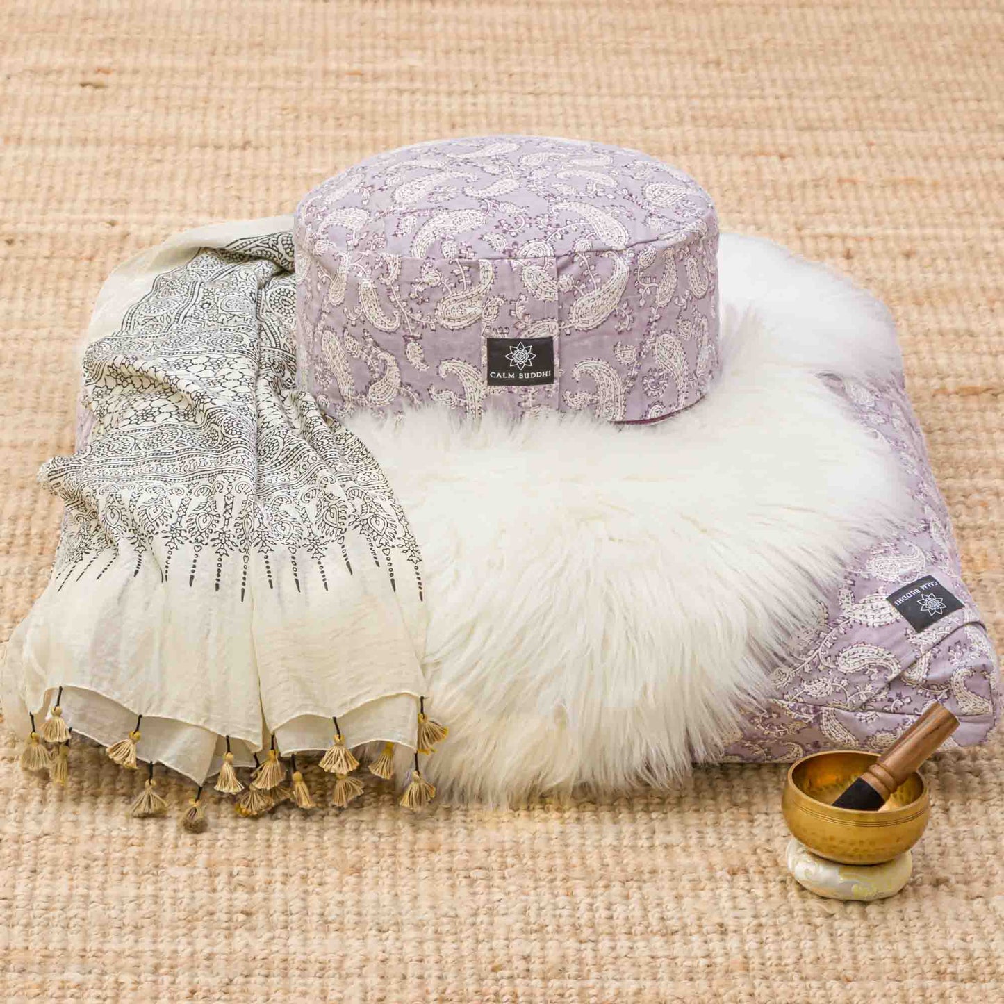 Ananda Paisley - Meditation comfort bundle Ananda, Block Printed, karna, zafuzab-set -xo