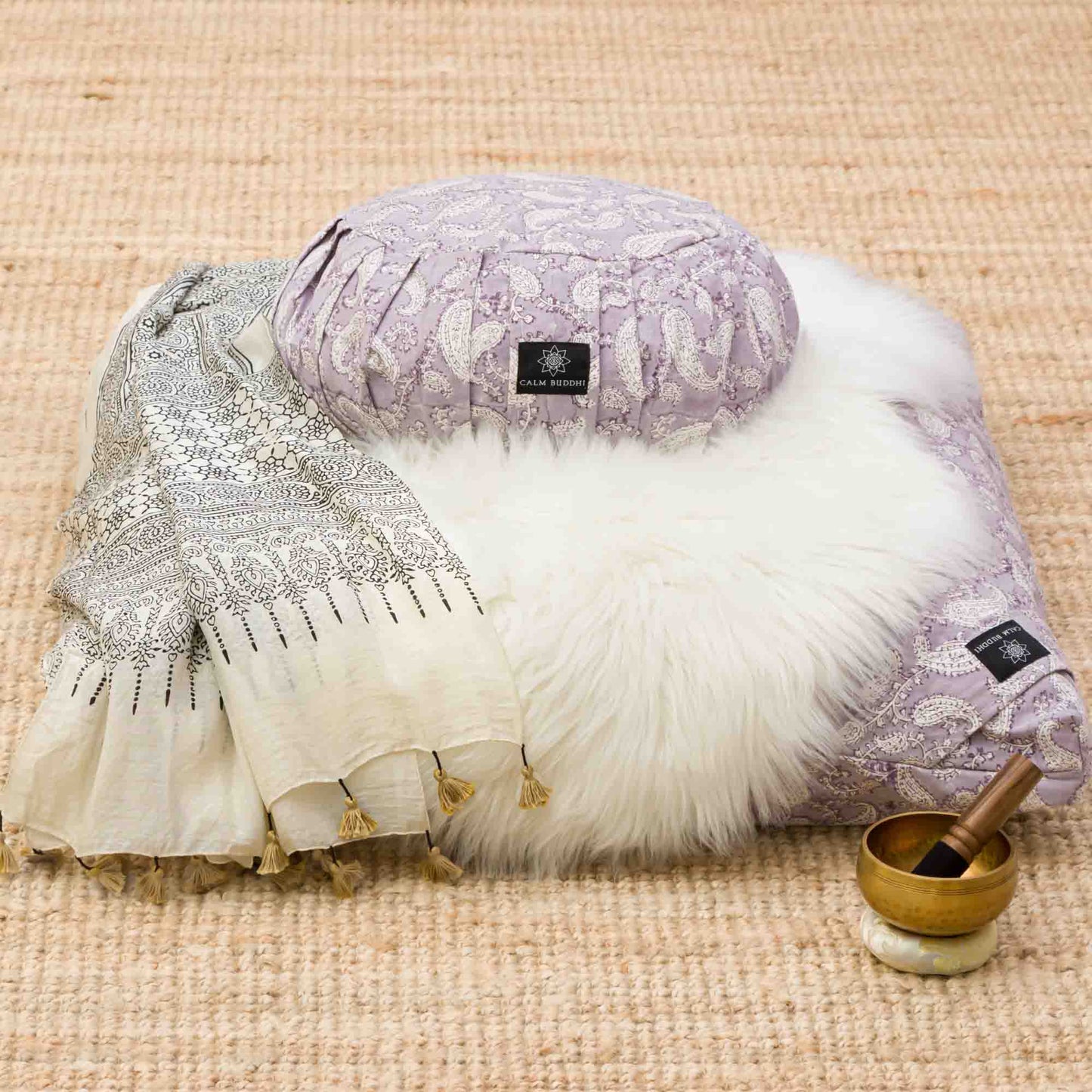 Ananda Paisley - Meditation comfort bundle Ananda, Block Printed, karna, zafuzab-set -xo