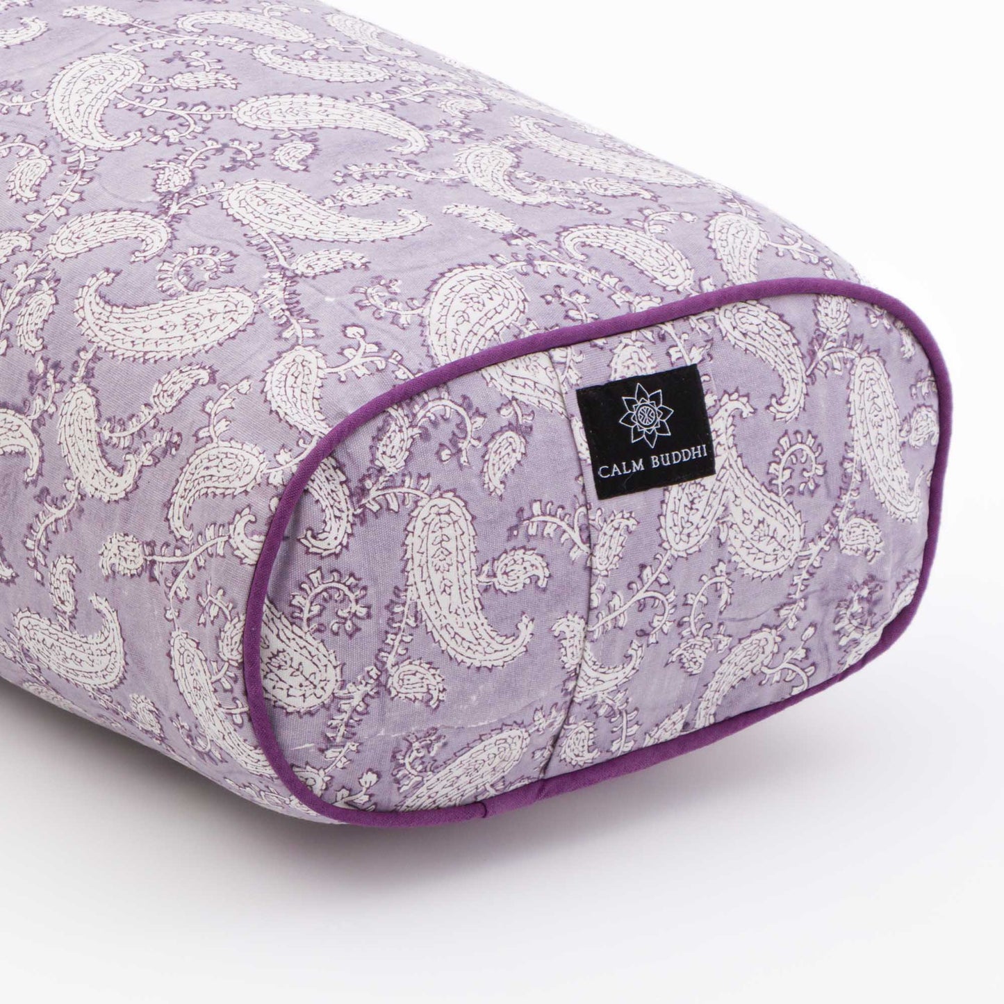 Ananda Paisley Oval Yoga Bolster Ananda, Block Printed, Oval Bolsters -xo