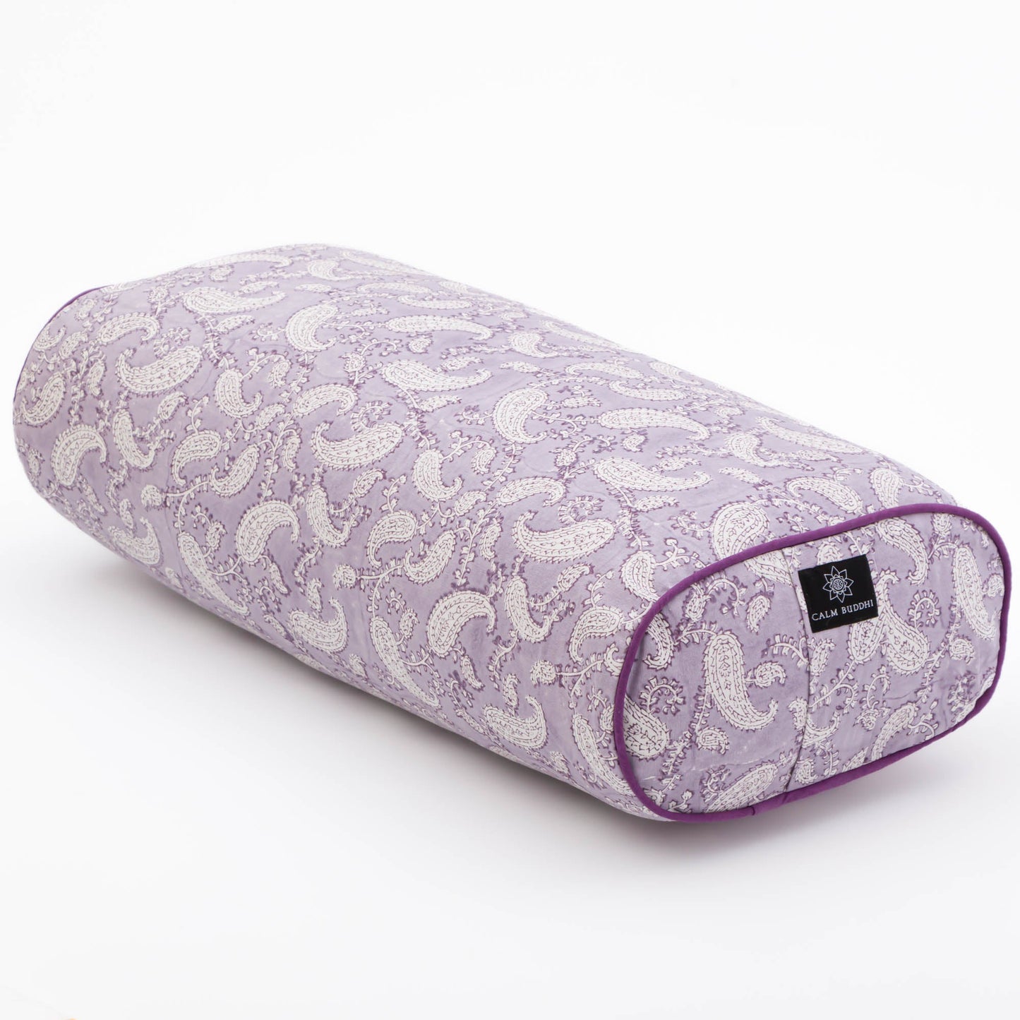 Ananda Paisley Oval Yoga Bolster Ananda, Block Printed, Oval Bolsters -xo