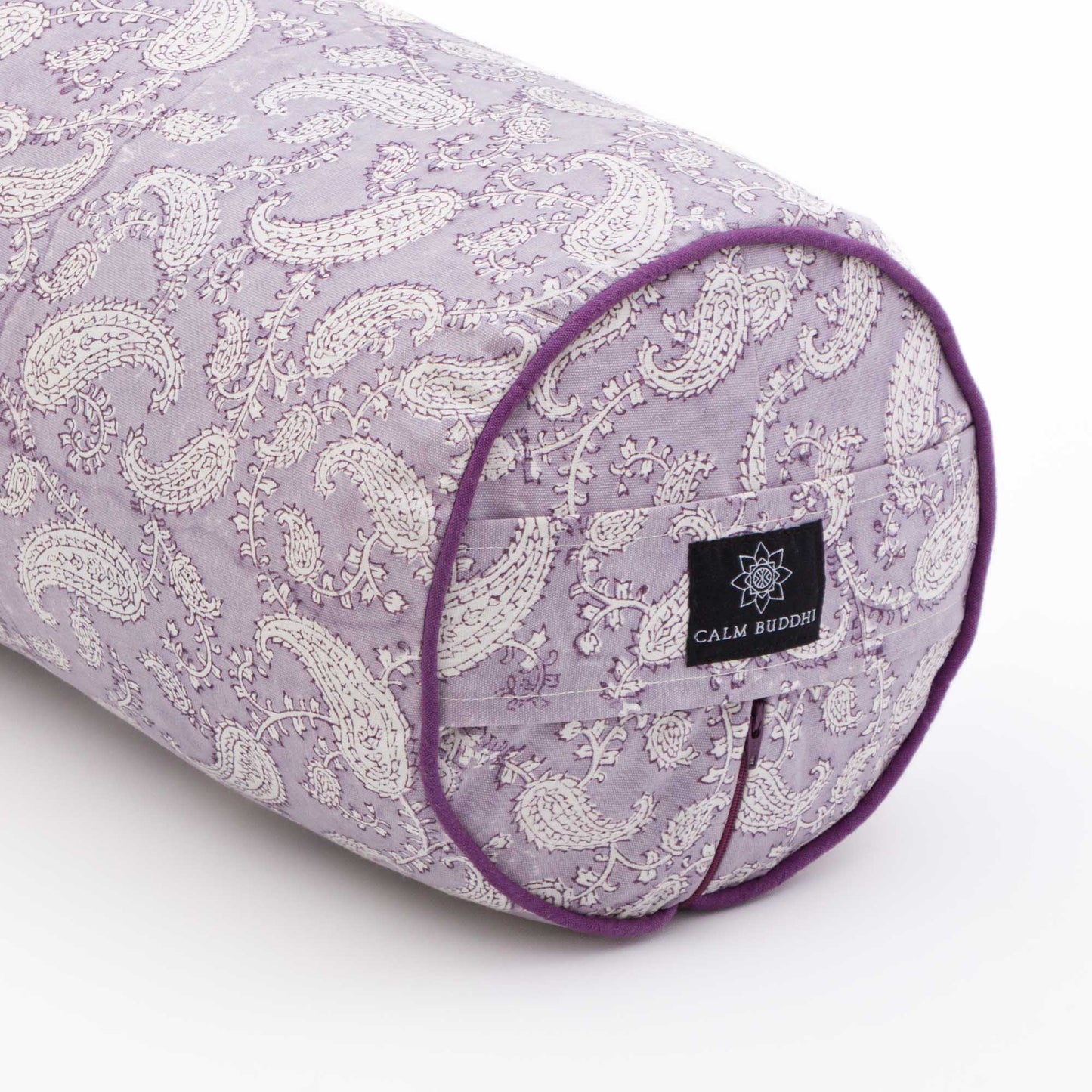 Ananda Paisley - Round Yoga Bolster Ananda, Block Printed, Round Bolsters -xo