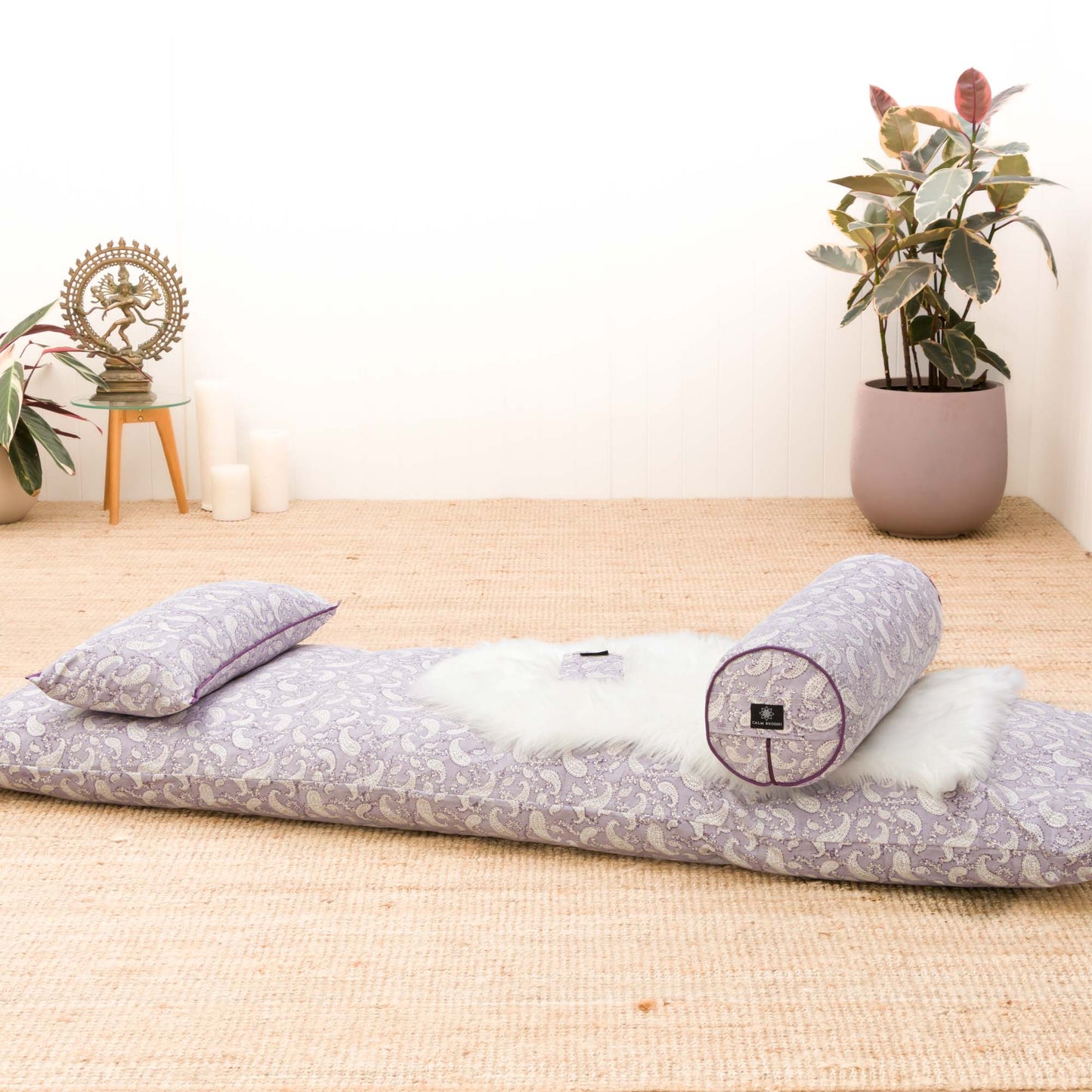 Ananda Paisley Yoga Nidra and Meditation Comfort Bundle Ananda, Block Printed, futonbundle, karna -xo