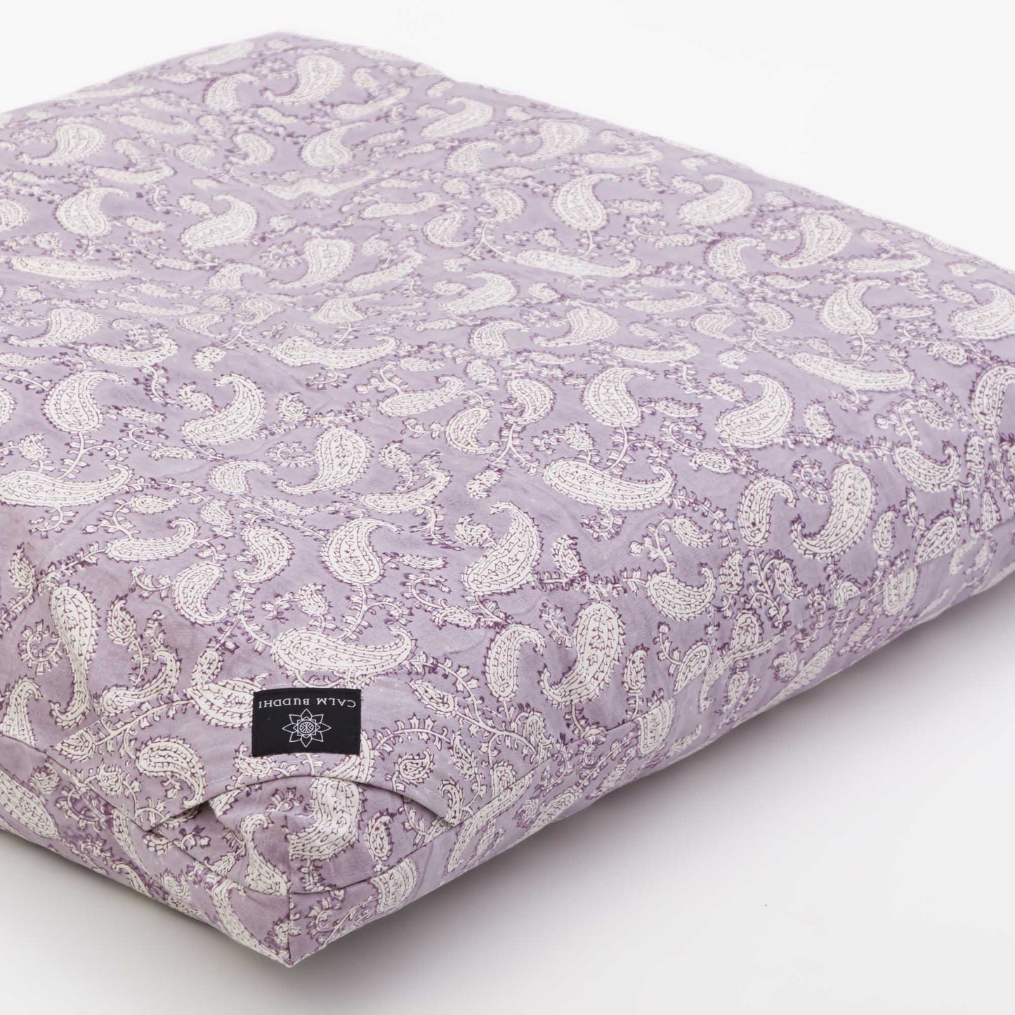 Ananda Paisley Zabuton Meditation Cushion Ananda, Block Printed, karna, Zabutons -xo
