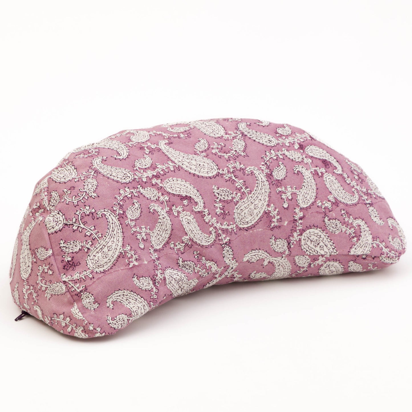 Crescent Meditation Cushion - Indi Rose Paisley Block Printed, Crescents, Indi Rose -xo