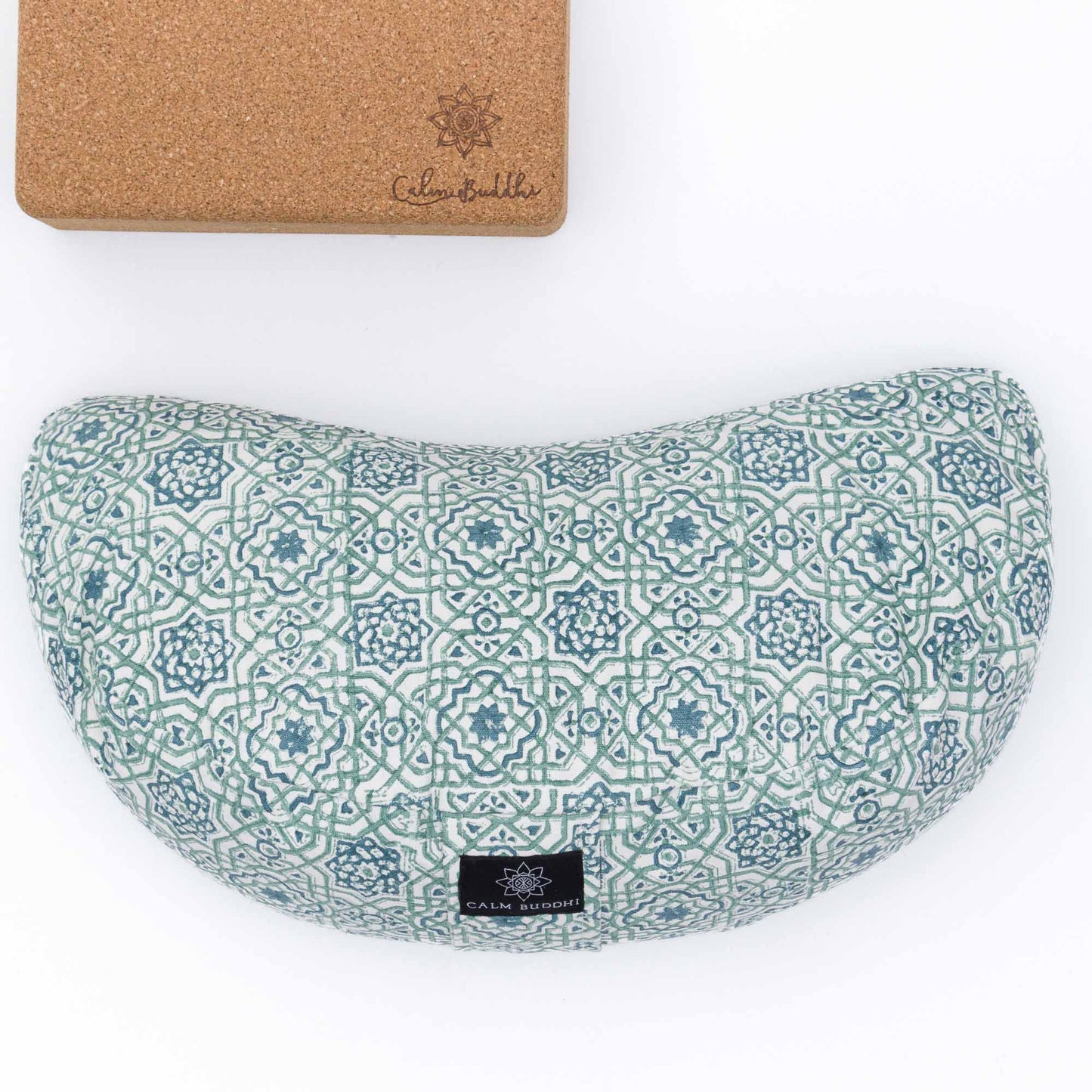 Crescent Meditation Cushion - Moroccan dreams Block Printed, Crescents, karna -xo