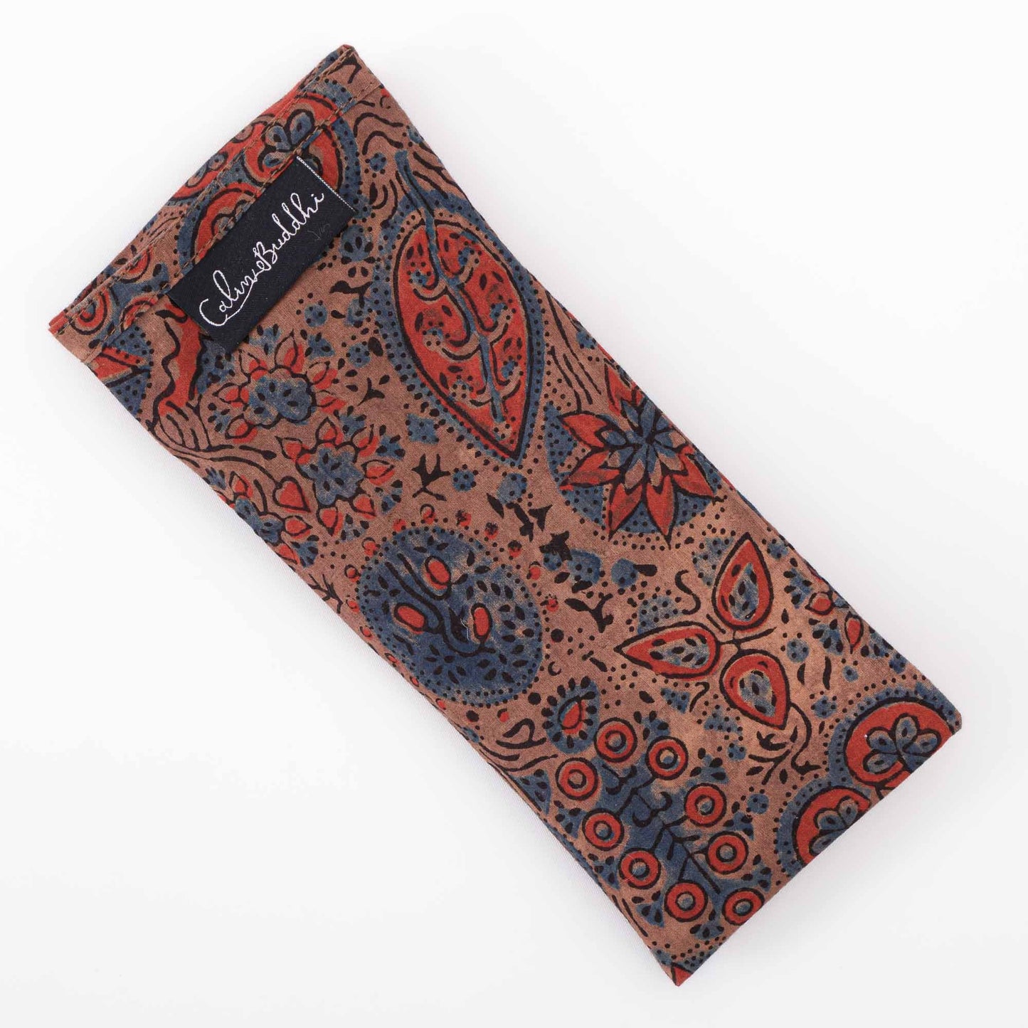 Dusky Ajrakh Fig Leaf - Eye Pillow Block Printed, Eye Pillows -xo