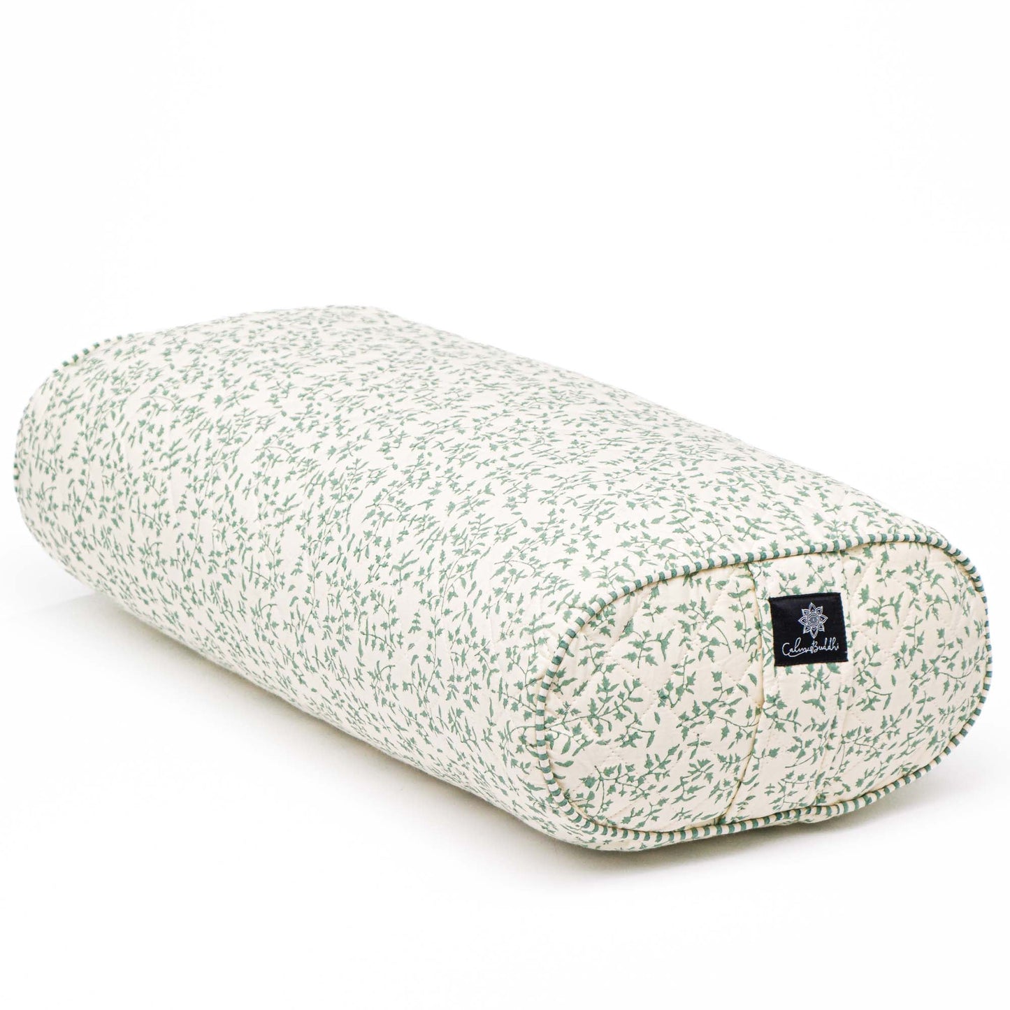Holly - Sage Oval Yoga Bolster Block Printed, Karna, Oval Bolsters, sage -xo