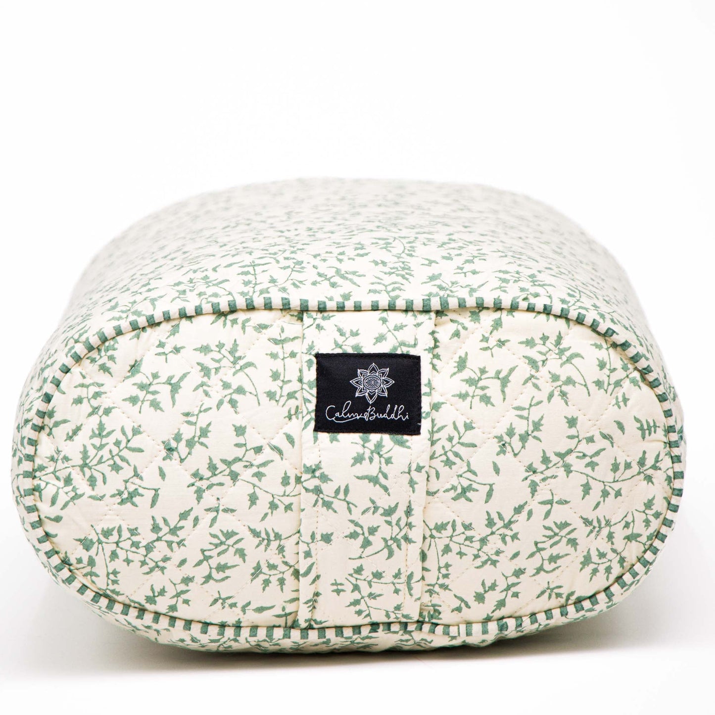 Holly - Sage Oval Yoga Bolster Block Printed, Karna, Oval Bolsters, sage -xo