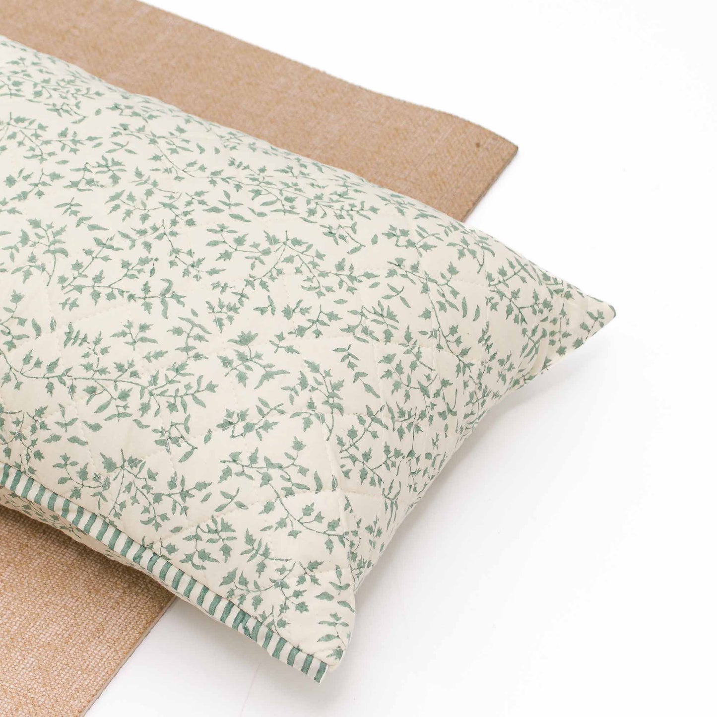 Holly - Sage Yoga Pillow Block Printed, karna, sage, Yoga Pillows -xo