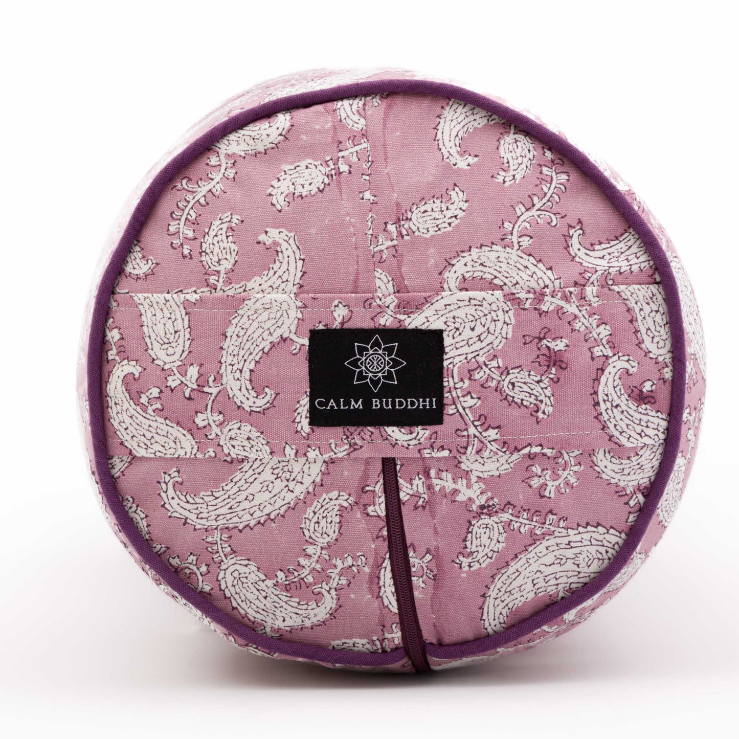 Indi Rose Paisley - Round Yoga Bolster Block Printed, Indi Rose, Round Bolsters -xo