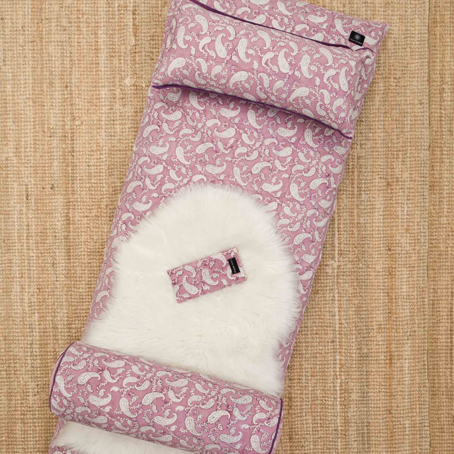 Indi Rose Paisley Yoga Nidra and Meditation Comfort Bundle Block Printed, futonbundle, Indi Rose, karna -xo