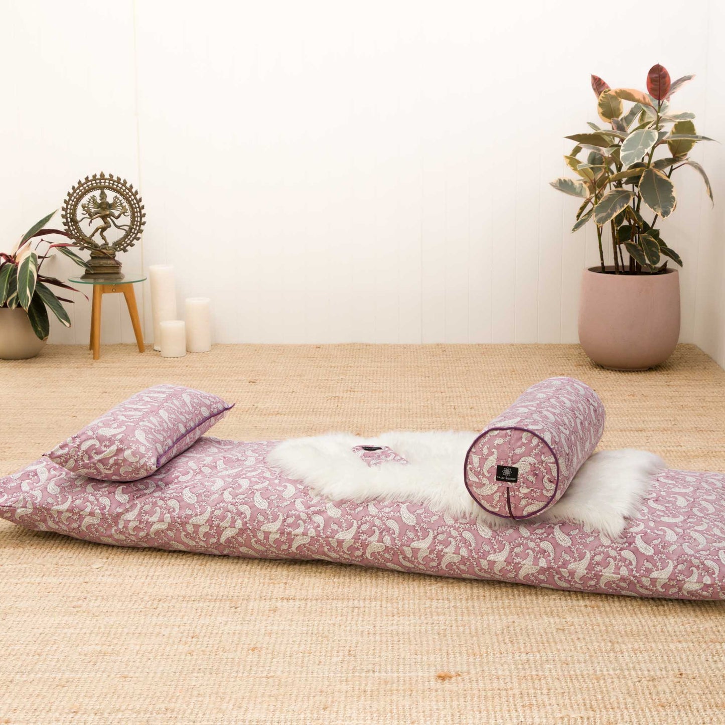 Indi Rose Paisley Yoga Nidra and Meditation Comfort Bundle Block Printed, futonbundle, Indi Rose, karna -xo