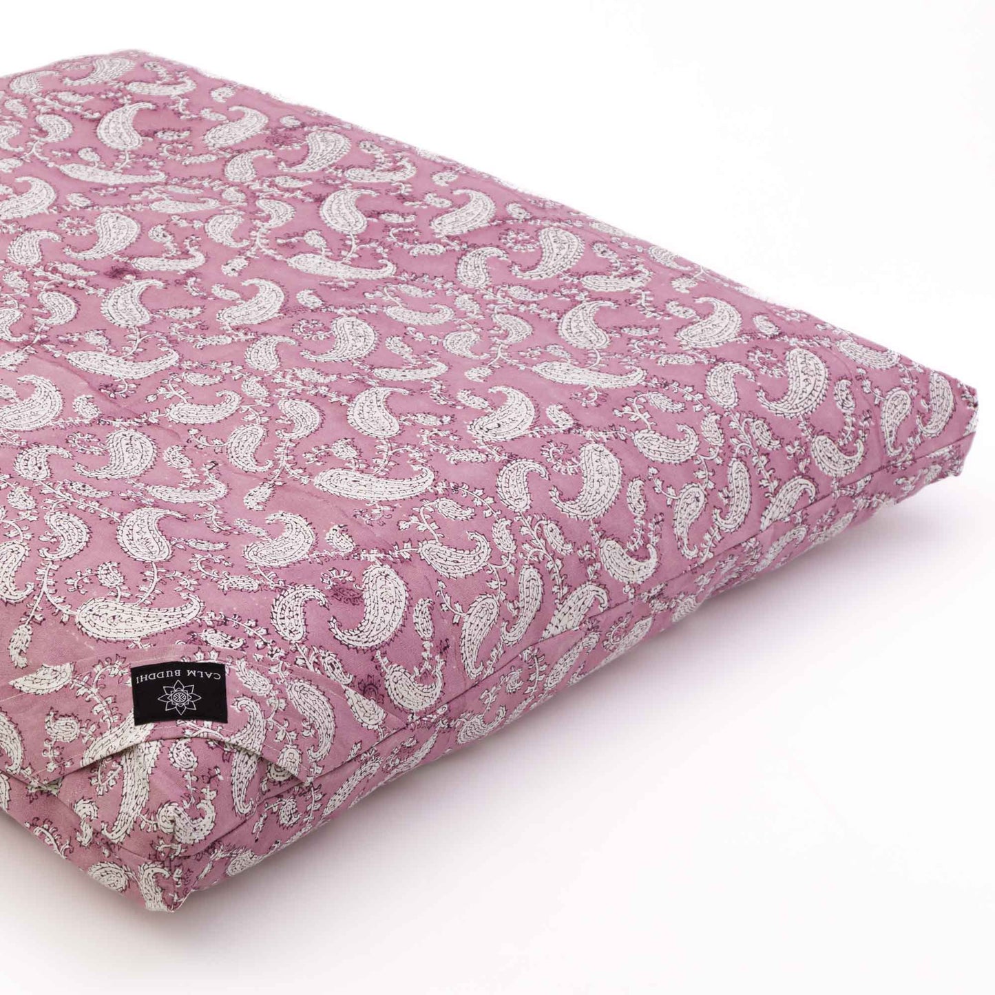 Indi Rose Paisley Zabuton Meditation Cushion Block Printed, Indi Rose, karna, Zabutons -xo