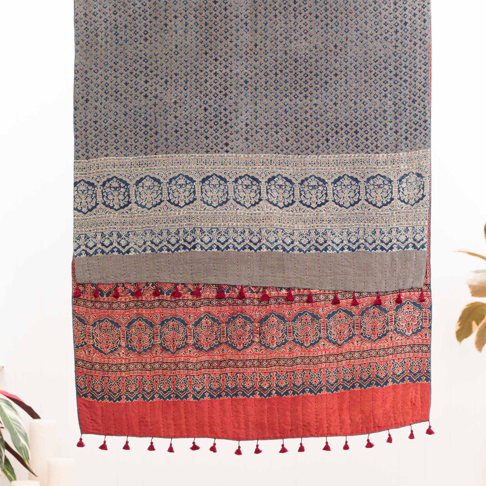 Indigo Alum ~ Wool-silk natural dye shawl Gifts, Scarves -xo