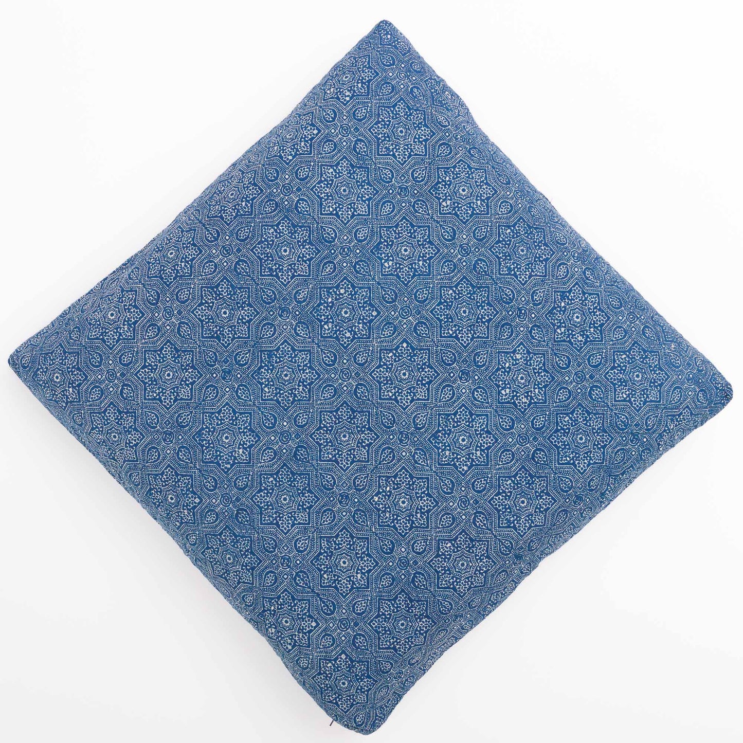 Indigo Star (Water)- Meditation Cushion Zabuton Block Printed, Zabutons -xo