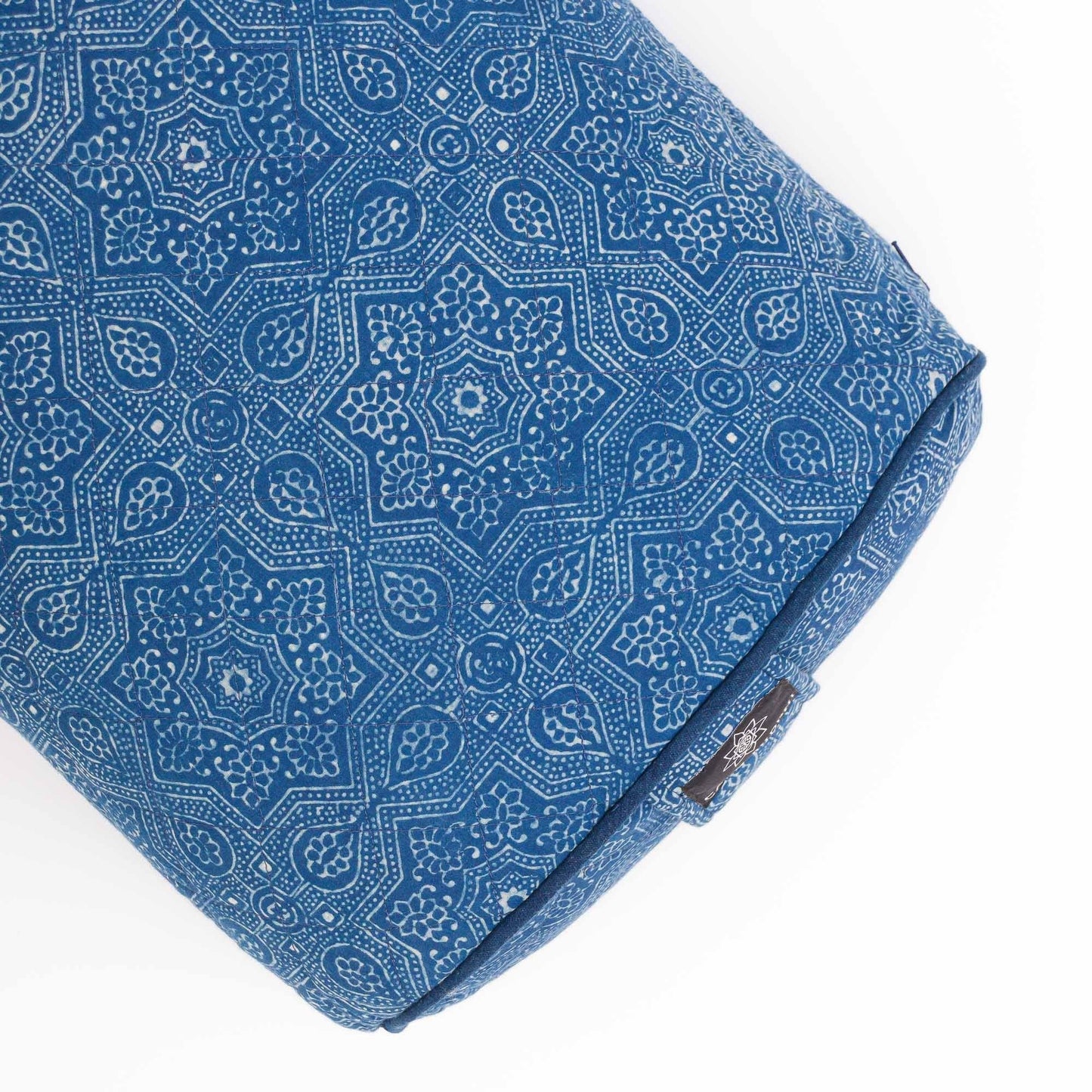 Indigo Star (Water) - Oval Yoga Bolster Block Printed, Oval Bolsters -xo