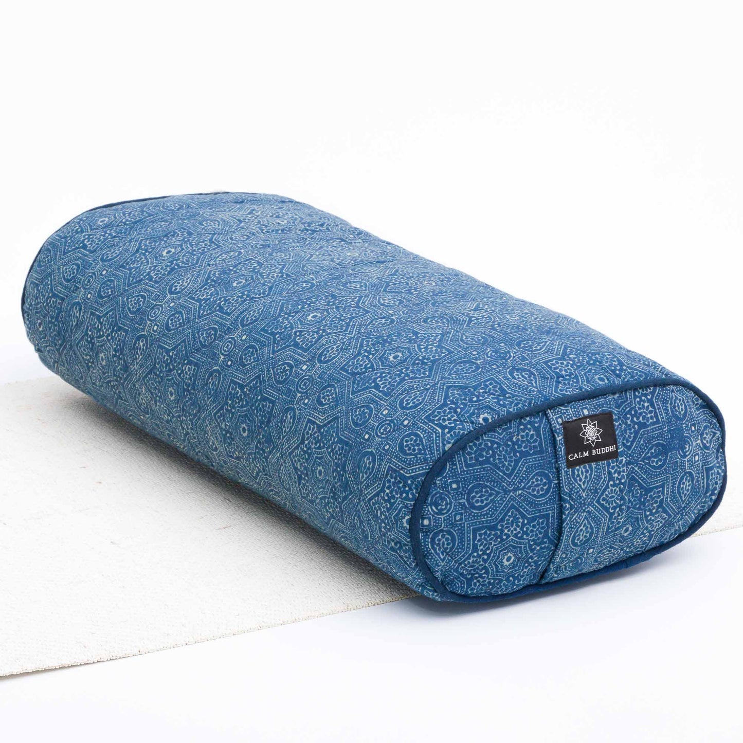 Indigo Star (Water) - Oval Yoga Bolster Block Printed, Oval Bolsters -xo