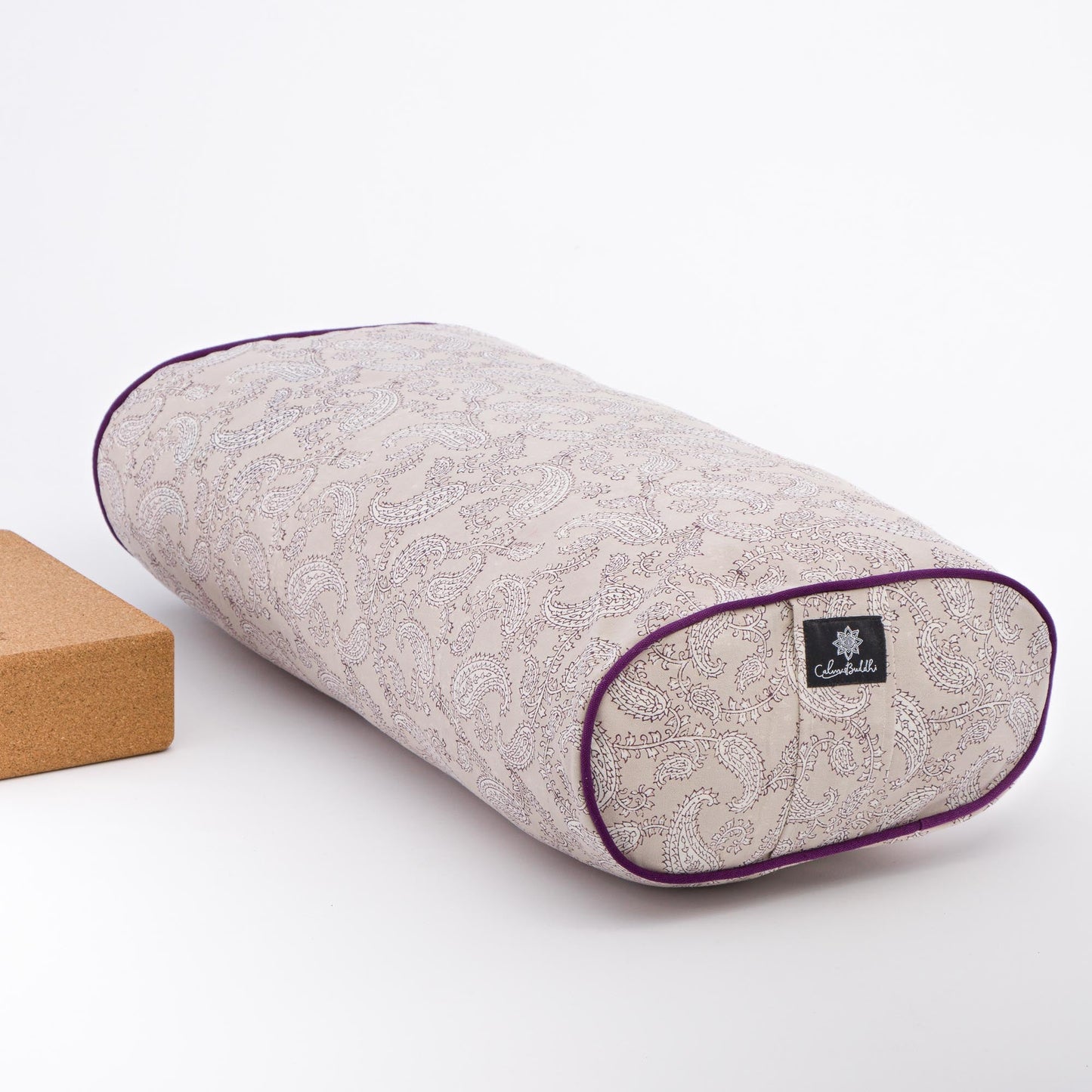 Jyoti Paisley Oval Yoga Bolster Block Printed, Oval Bolsters -xo