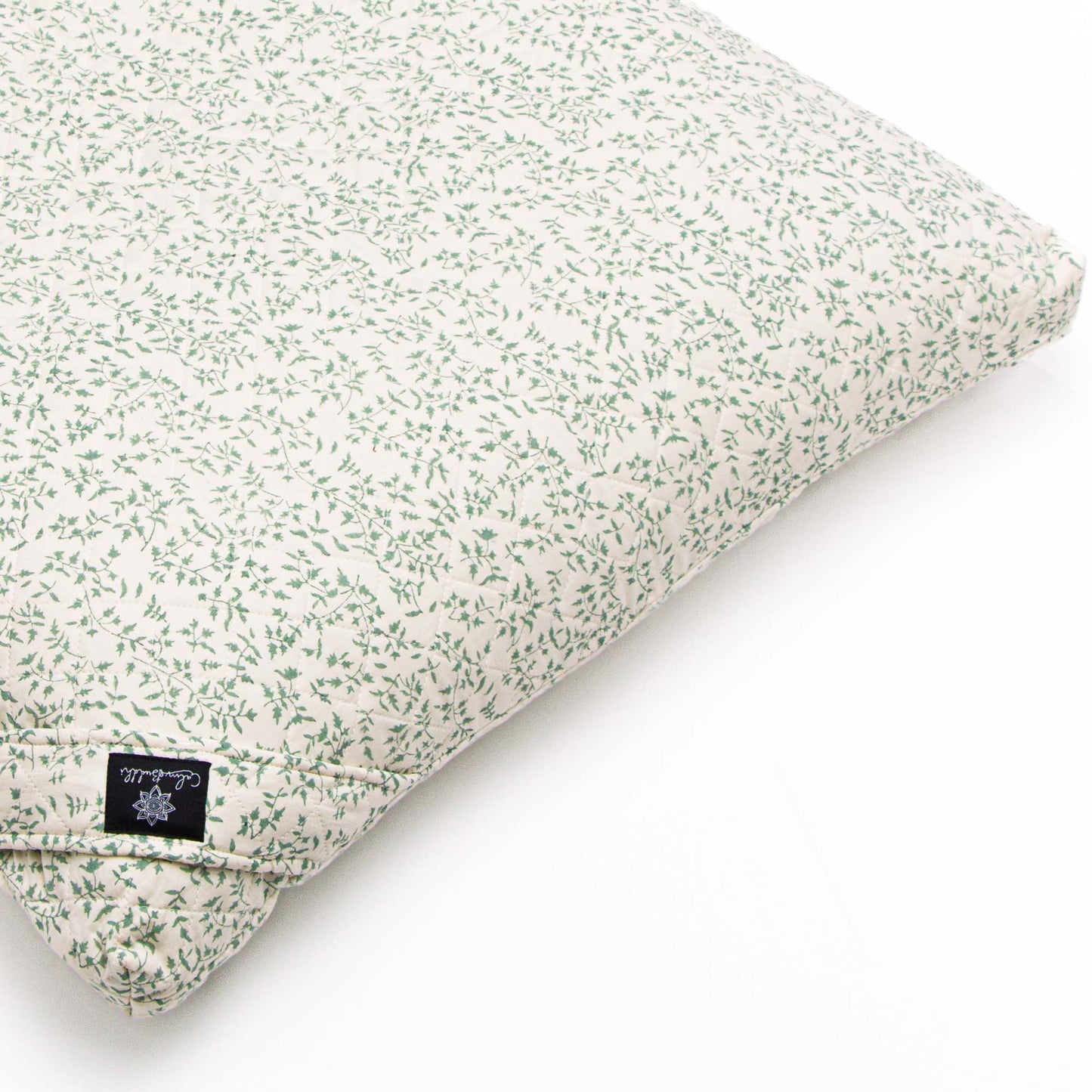 Meditation Cushion - Holly Sage Zabuton Block Printed, karna, sage, Zabutons -xo