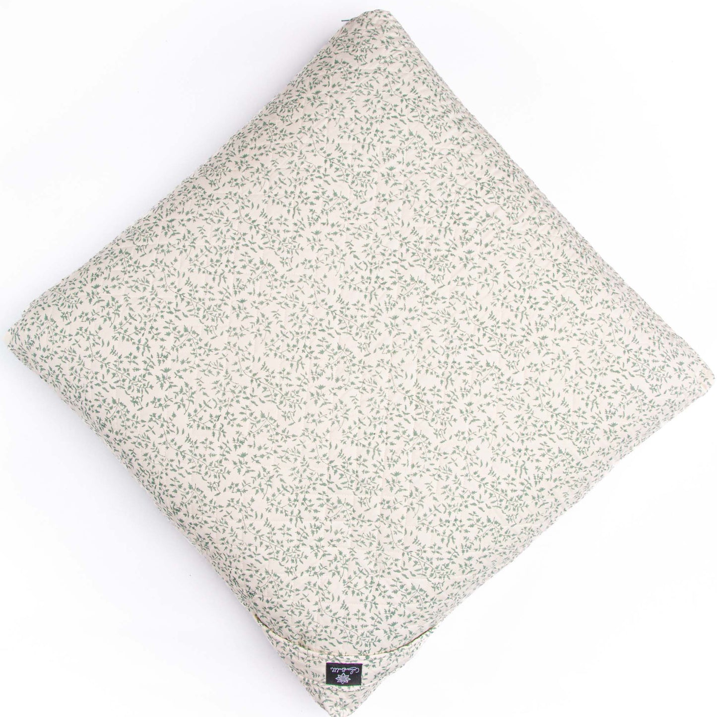 Meditation Cushion - Holly Sage Zabuton Block Printed, karna, sage, Zabutons -xo