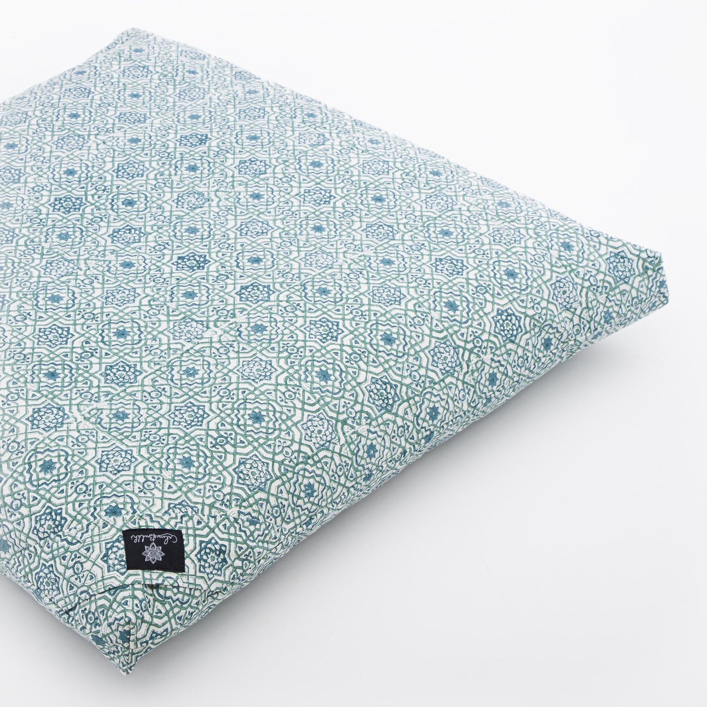 Meditation Cushion - Moroccan Dreams Zabuton Block Printed, karna, Zabutons -xo