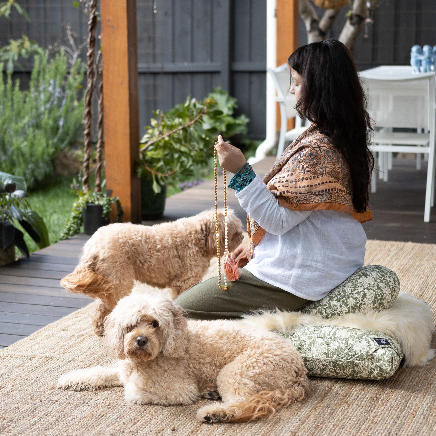 New Gaia Zabuton Meditation Cushion Block Printed, Zabutons -xo