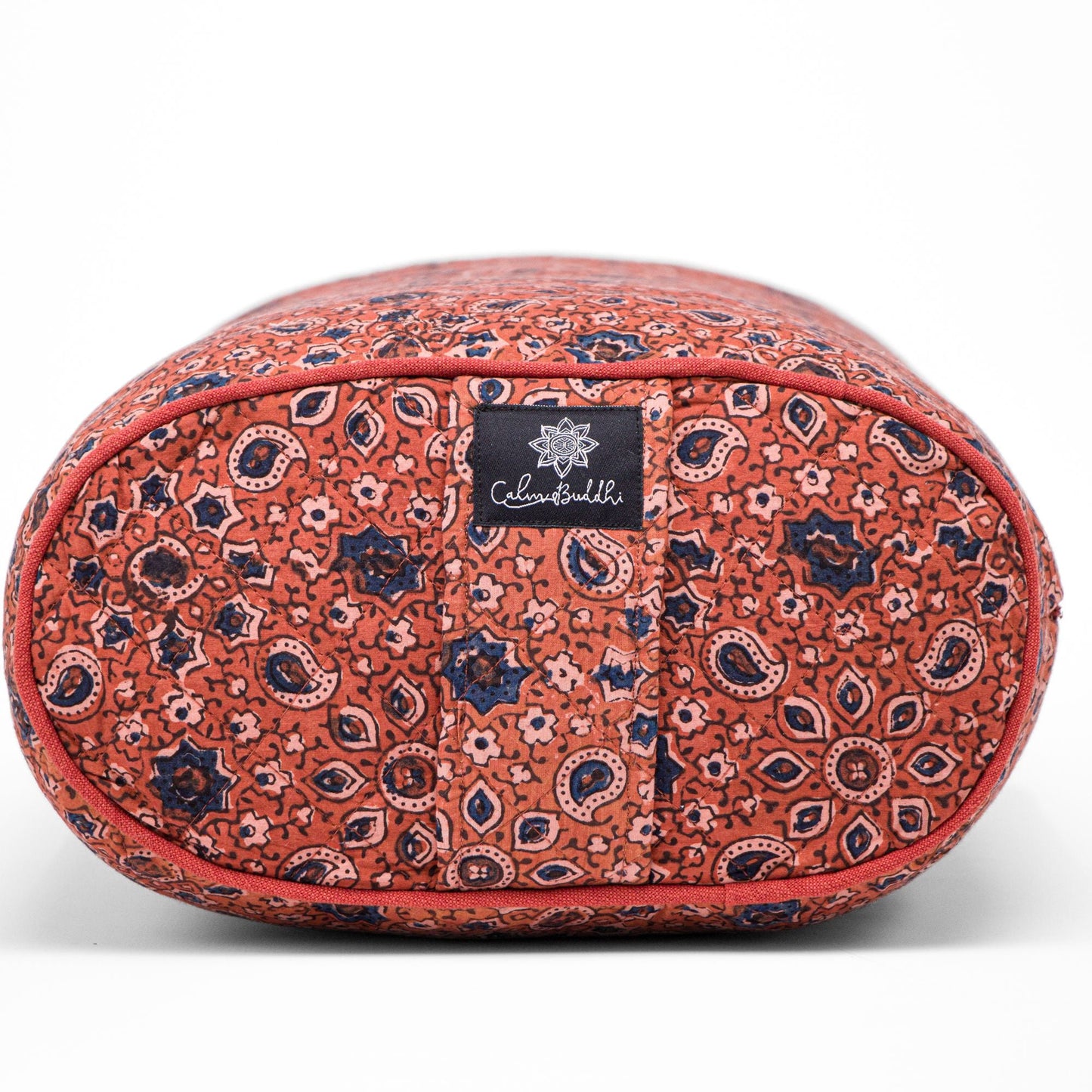 Oval yoga bolster- Rusty Ajrakh Block Printed, Oval Bolsters -xo