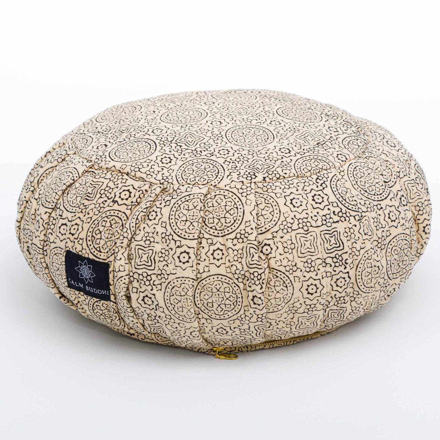 Pure Riyal - Round Meditation Cushion Zafu Block Printed, Pure Riyal, Zafus -xo