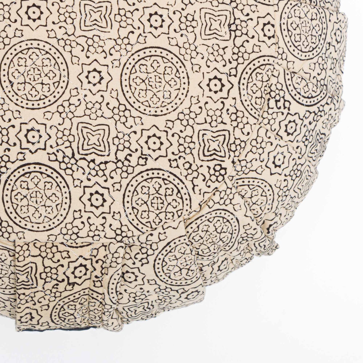 Pure Riyal - Round Meditation Cushion Zafu Block Printed, Pure Riyal, Zafus -xo