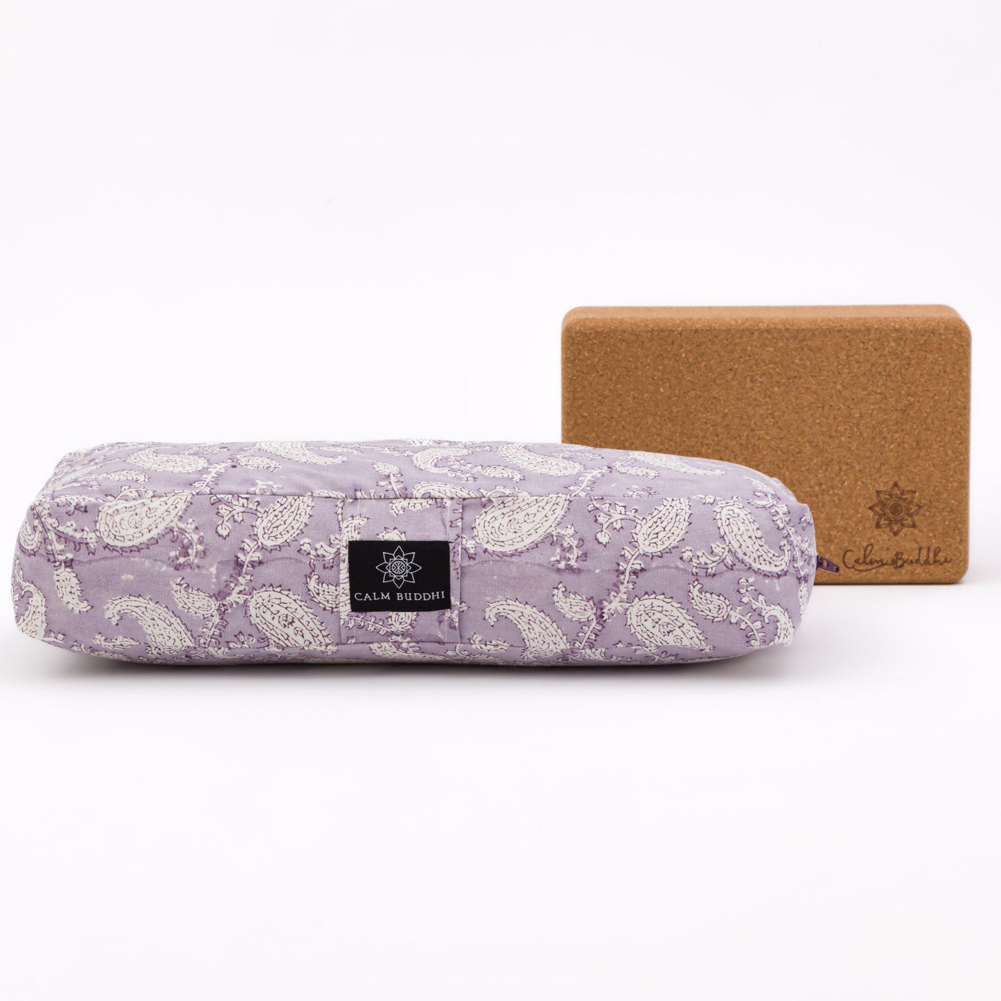 Travel Yoga Bolster ~Ananda Paisley Ananda, Block Printed, karna, Travel Bolsters -xo