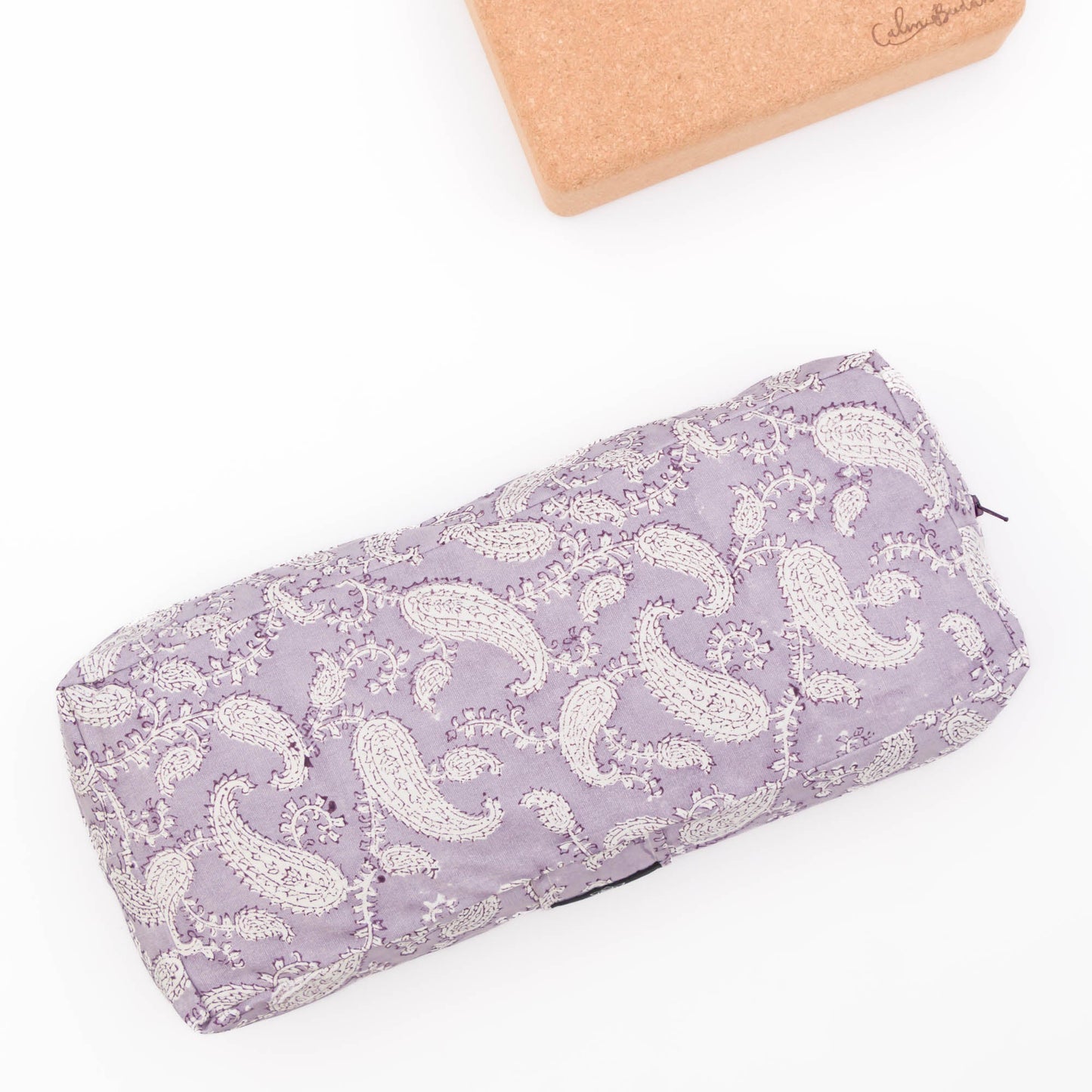 Travel Yoga Bolster ~Ananda Paisley Ananda, Block Printed, karna, Travel Bolsters -xo